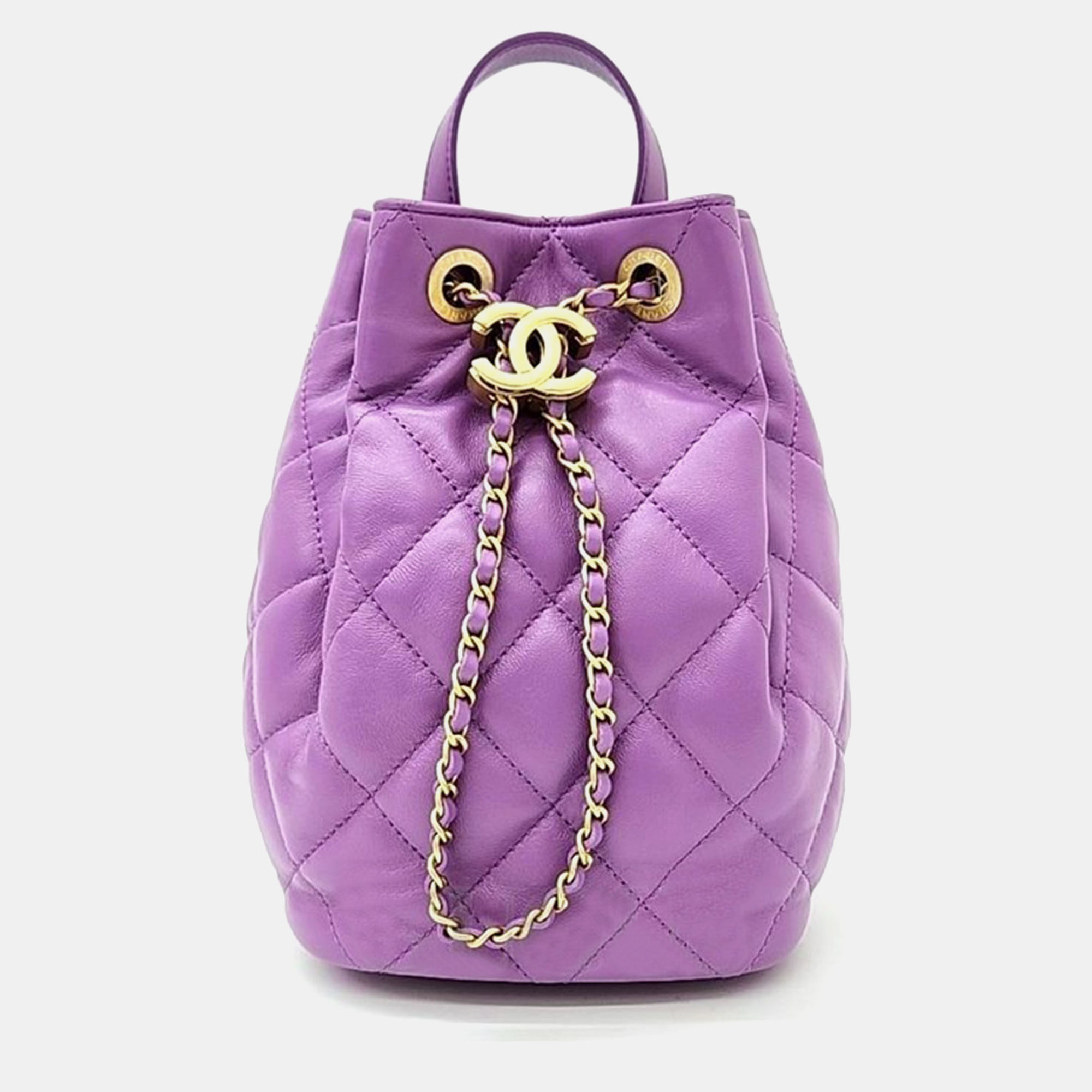 

Chanel Purple Leather Drawstring Backpack