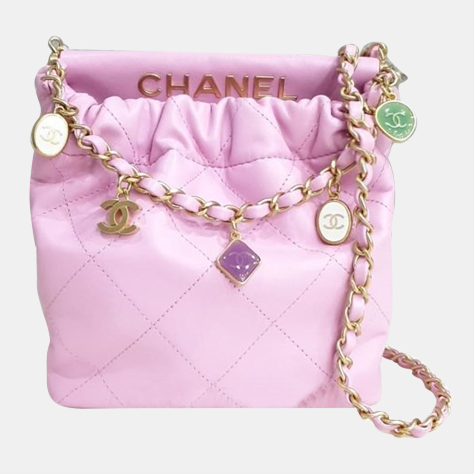 Pre-owned Chanel Small Bucket Bag In Pink