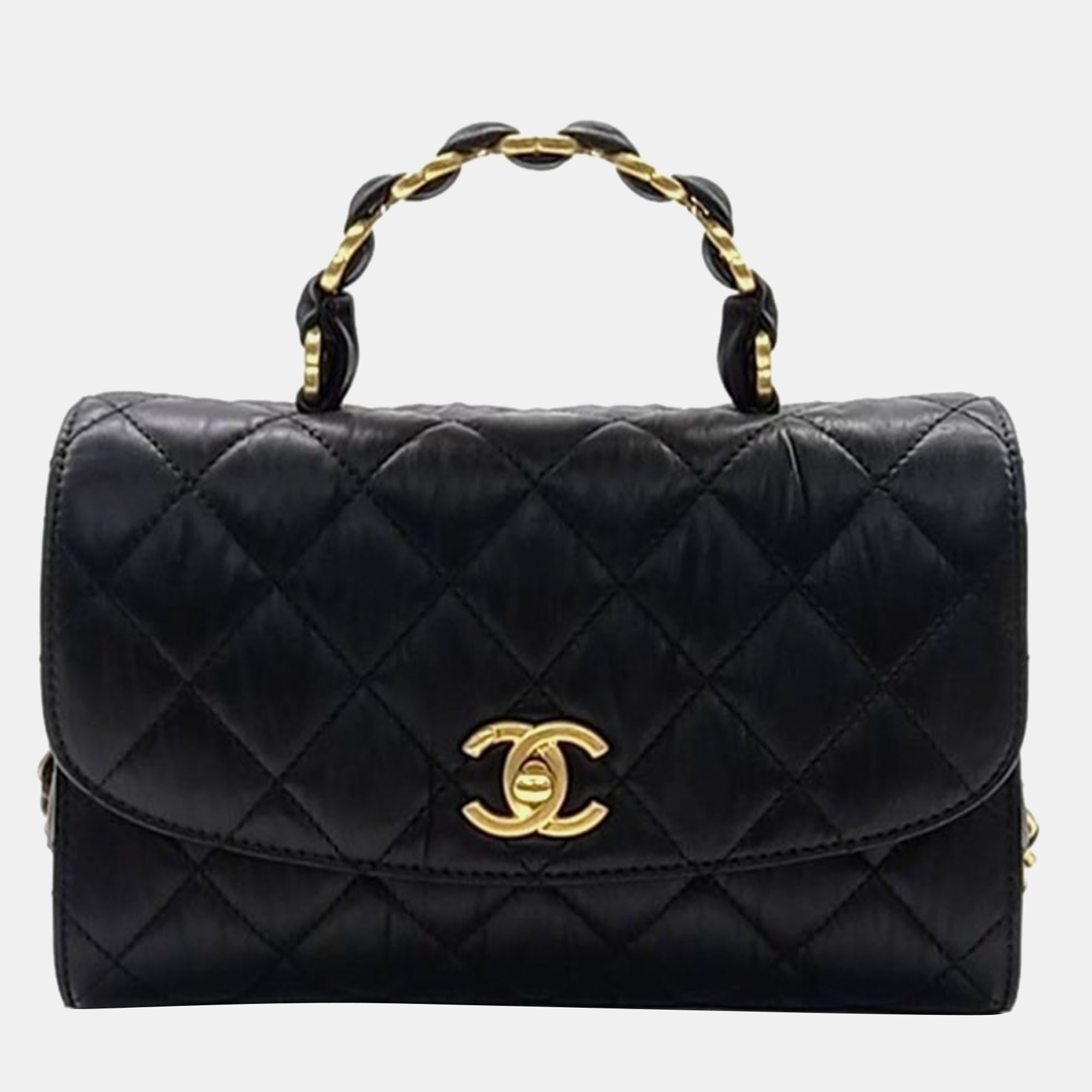 

Chanel Top Handle Small Flap Bag, Black