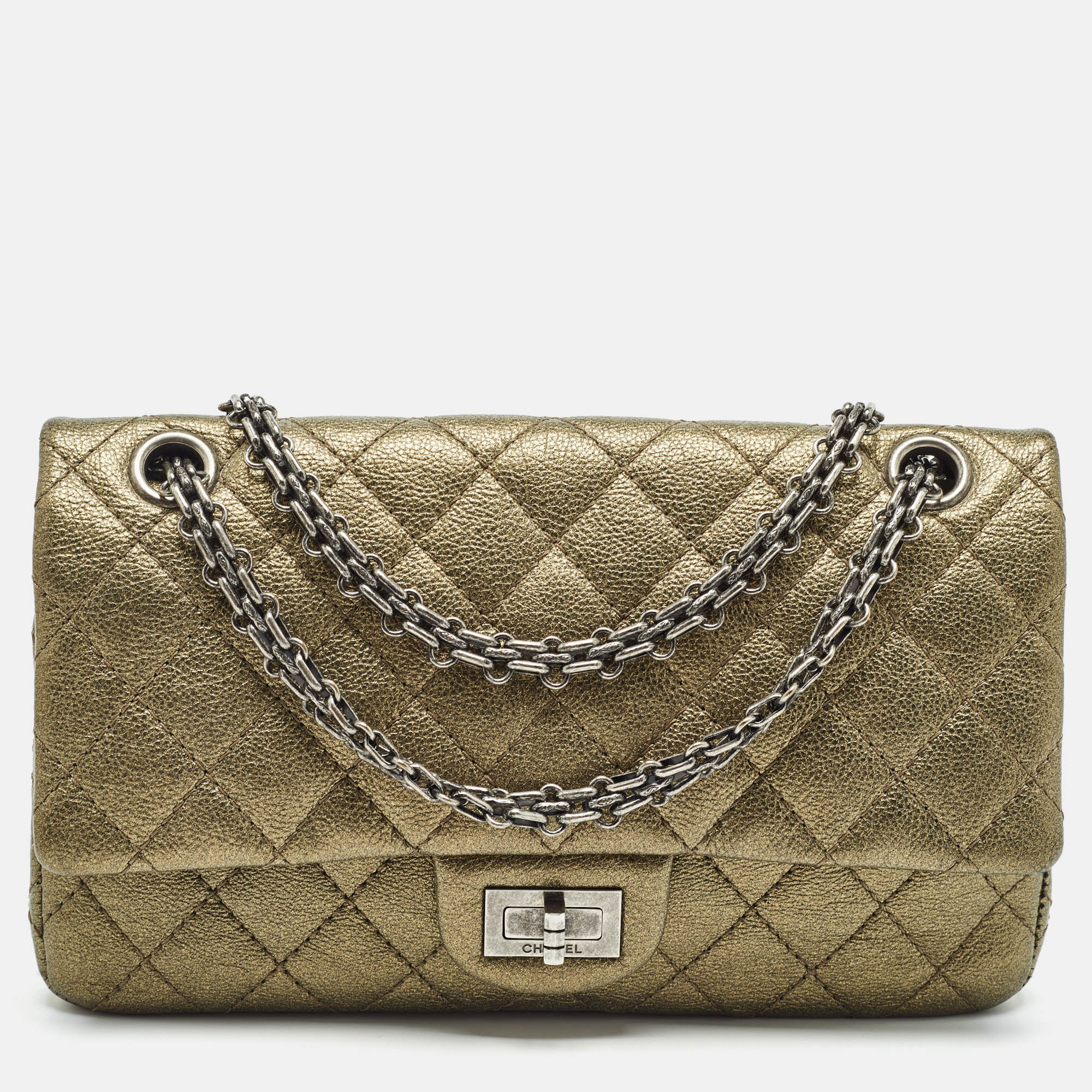 

Chanel Metallic Green Quilted Leather 2.55 Reissue 225 Flap Bag