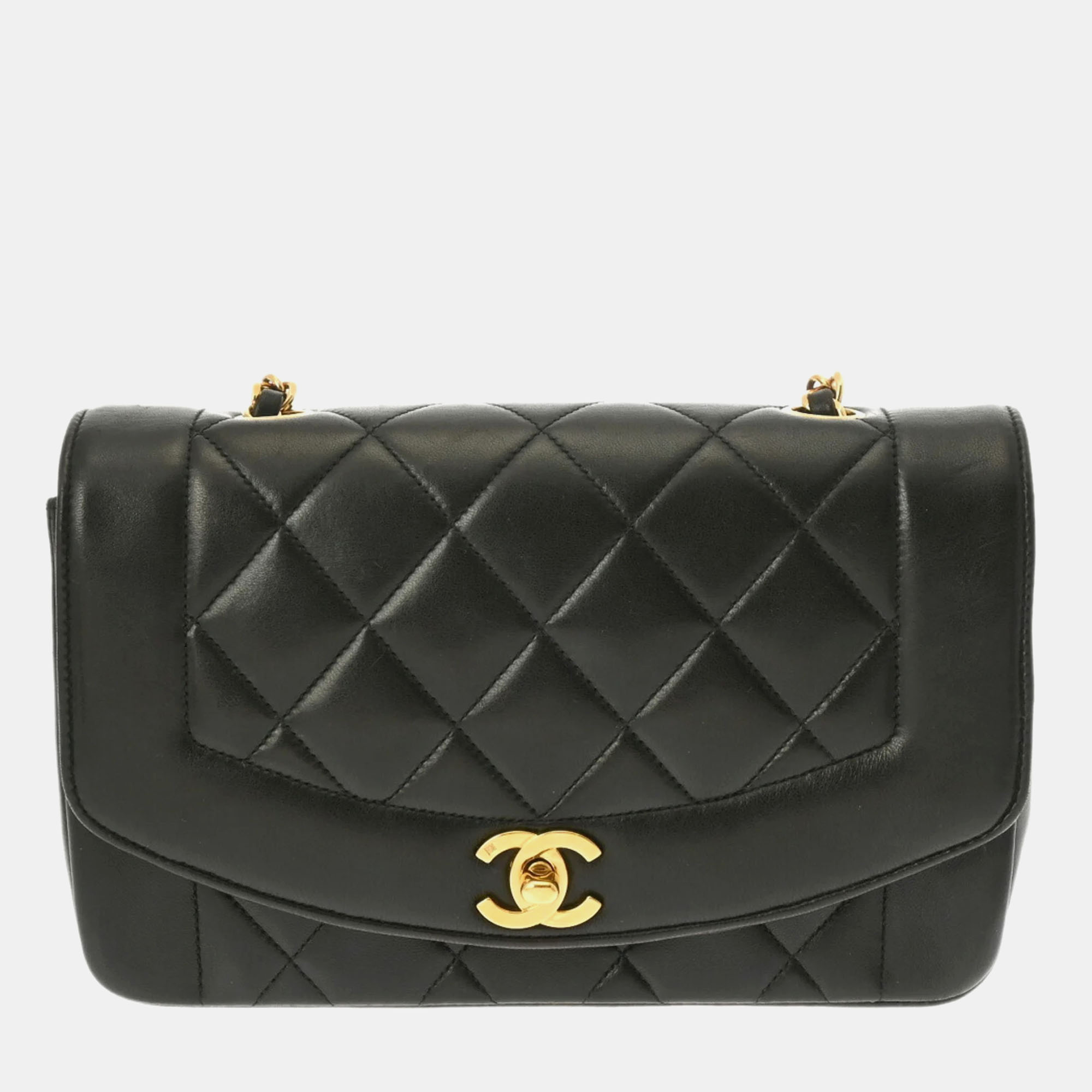 

Chanel Black Leather Vintage Diana Shoulder Bag