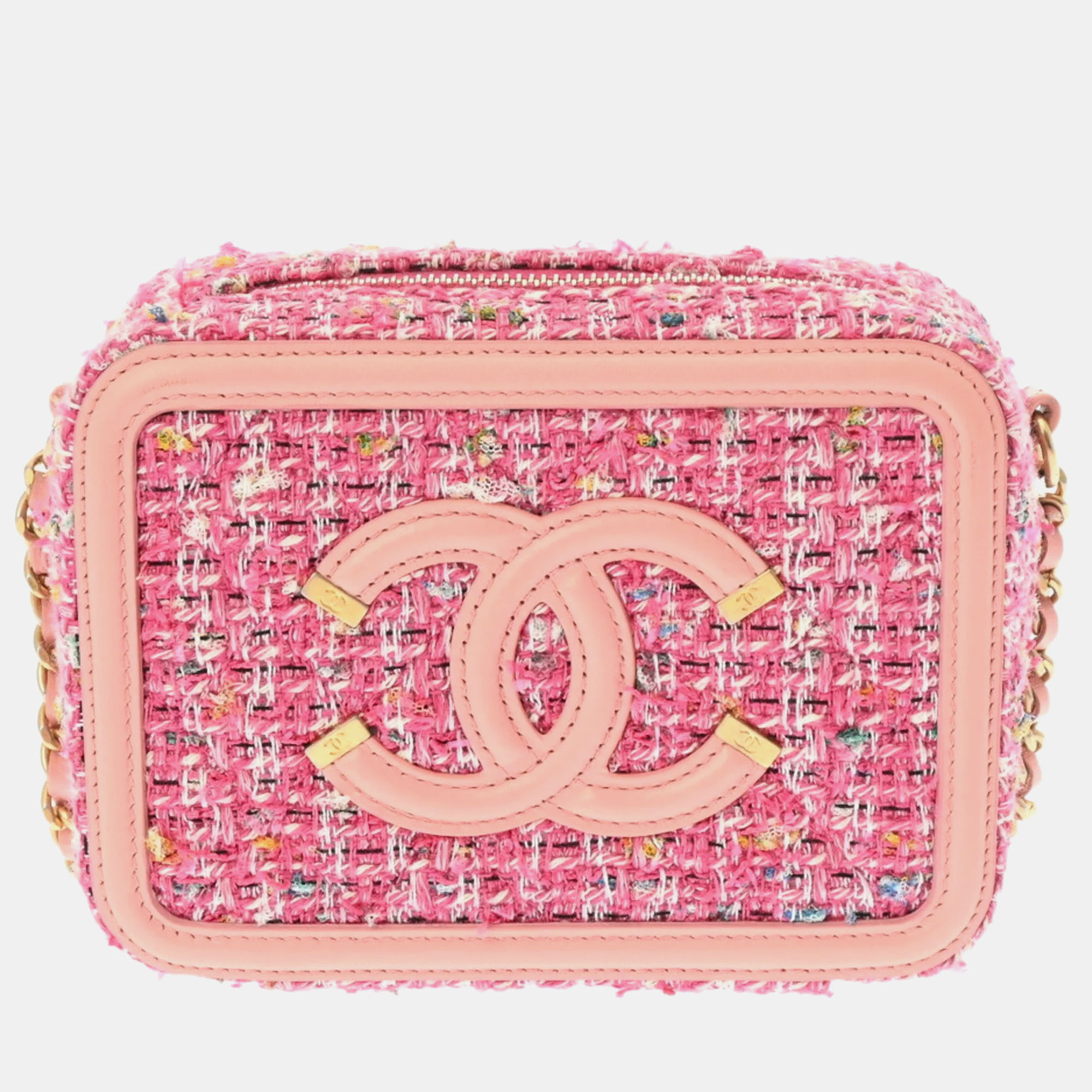 

Chanel Pink Tweed and Leather Filigree Shoulder Bags