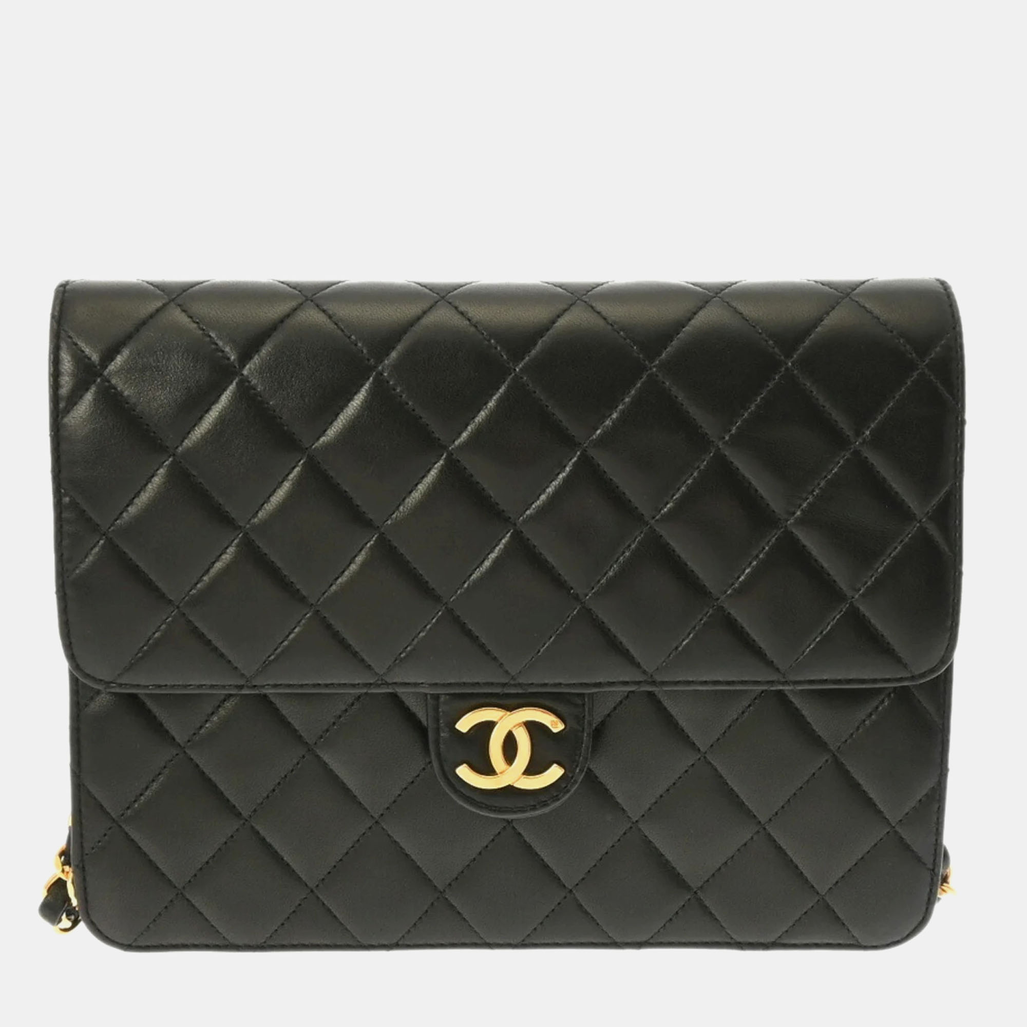 

Chanel Black Quilted Leather Small Vintage Clutch with Chain