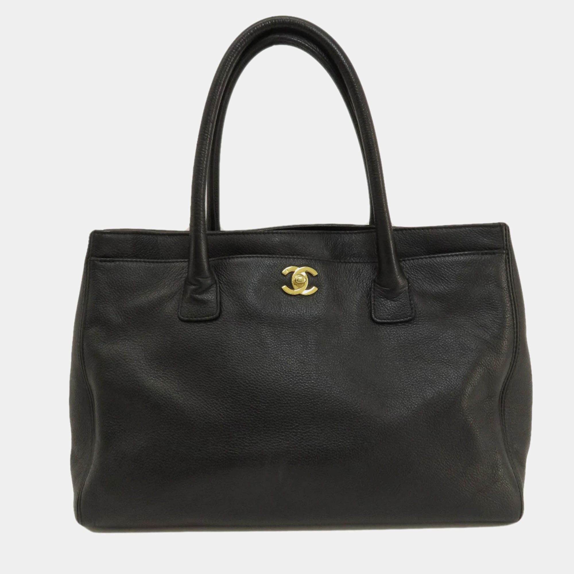 

Chanel Black Jumbo Black Caviar Leather Executive Cerf Tote Bag