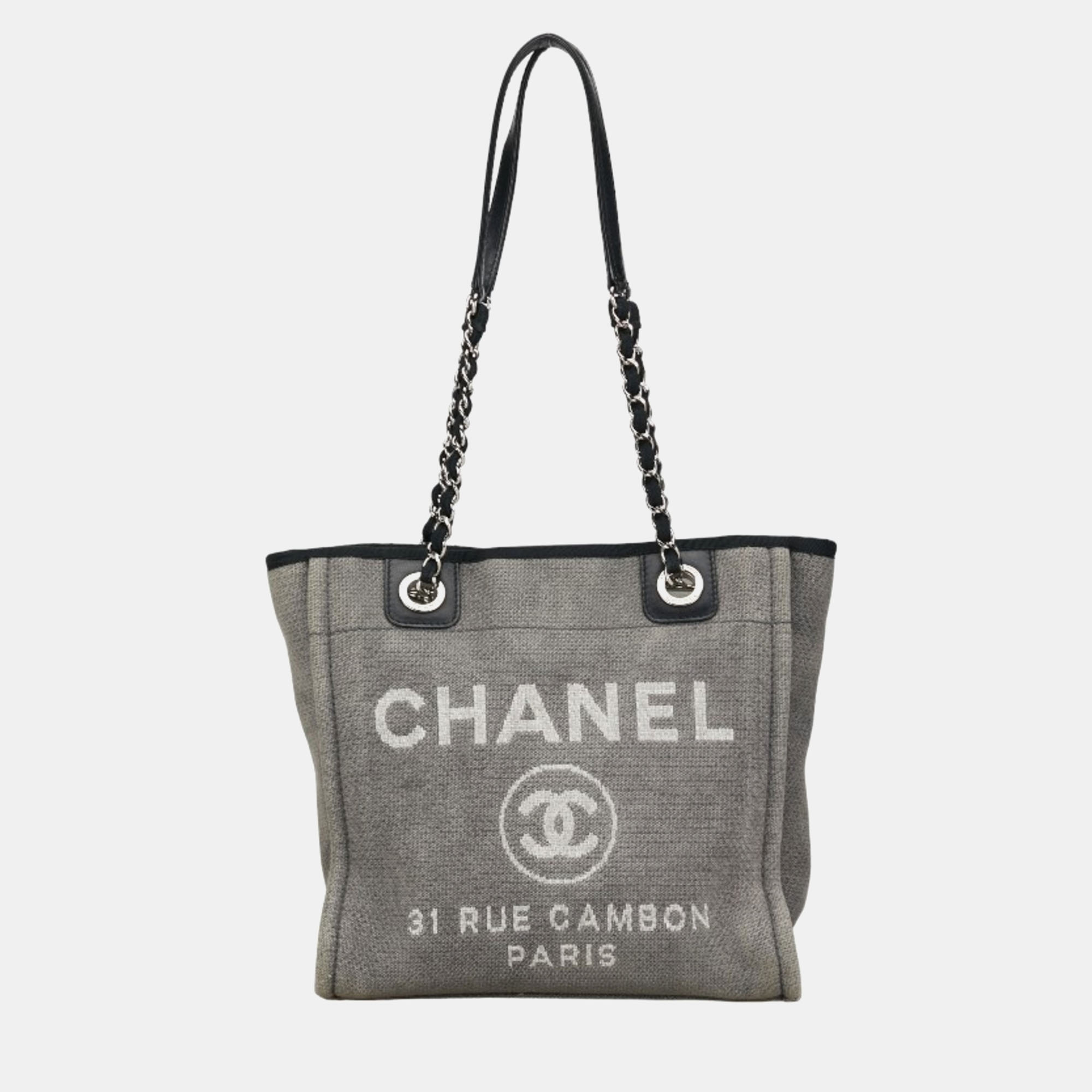 

Chanel Grey Canvas  Deauville Tote Bag
