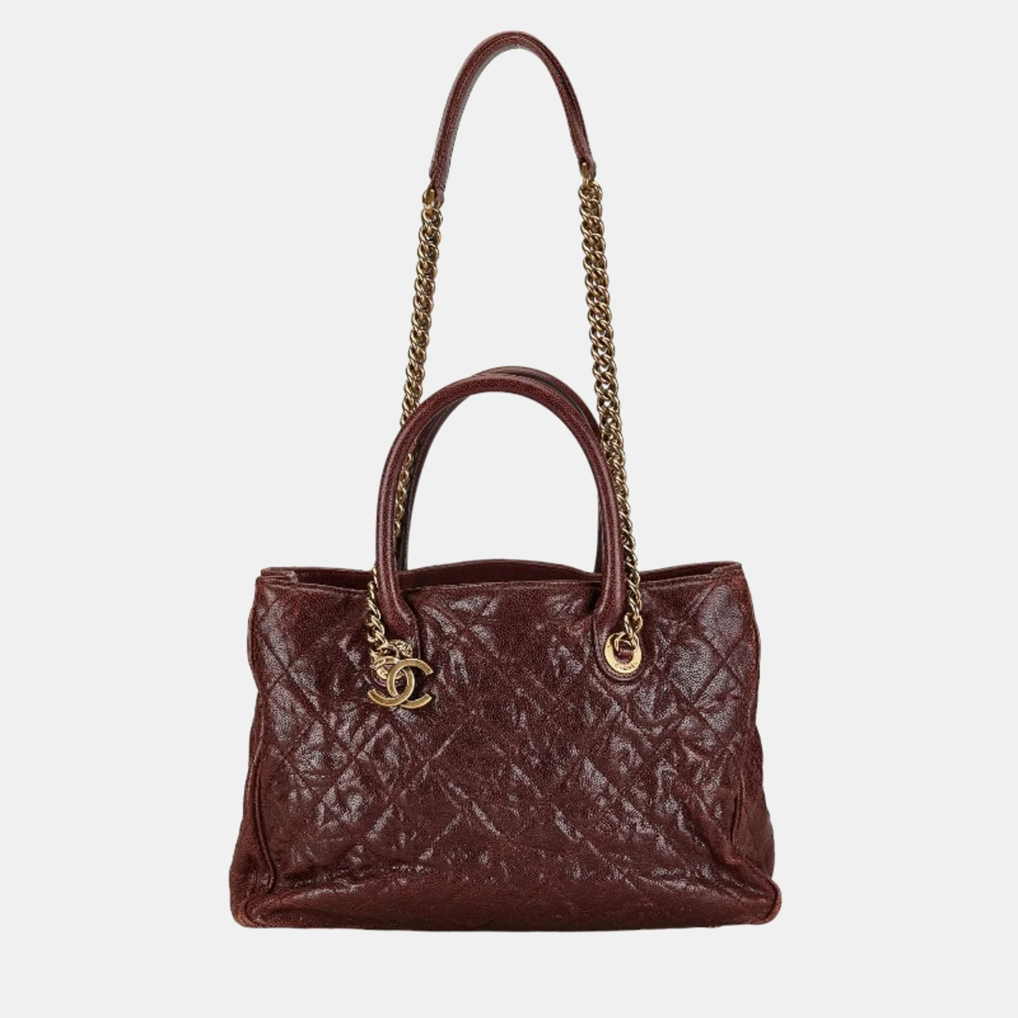 

Chanel Bordeaux Leather Quilted Caviar Shiva Tote Bag, Burgundy