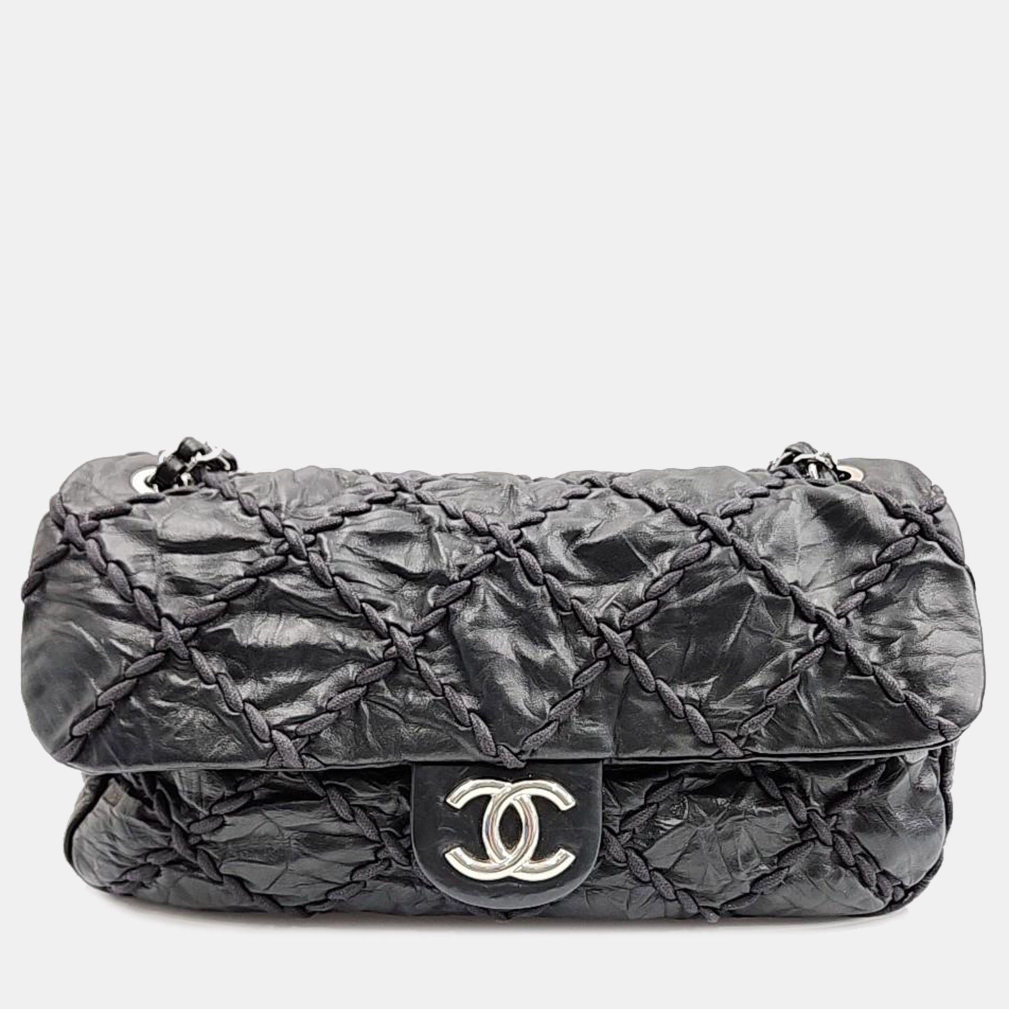 

Chanel Wild Stitch Chain Shoulder Bag, Black