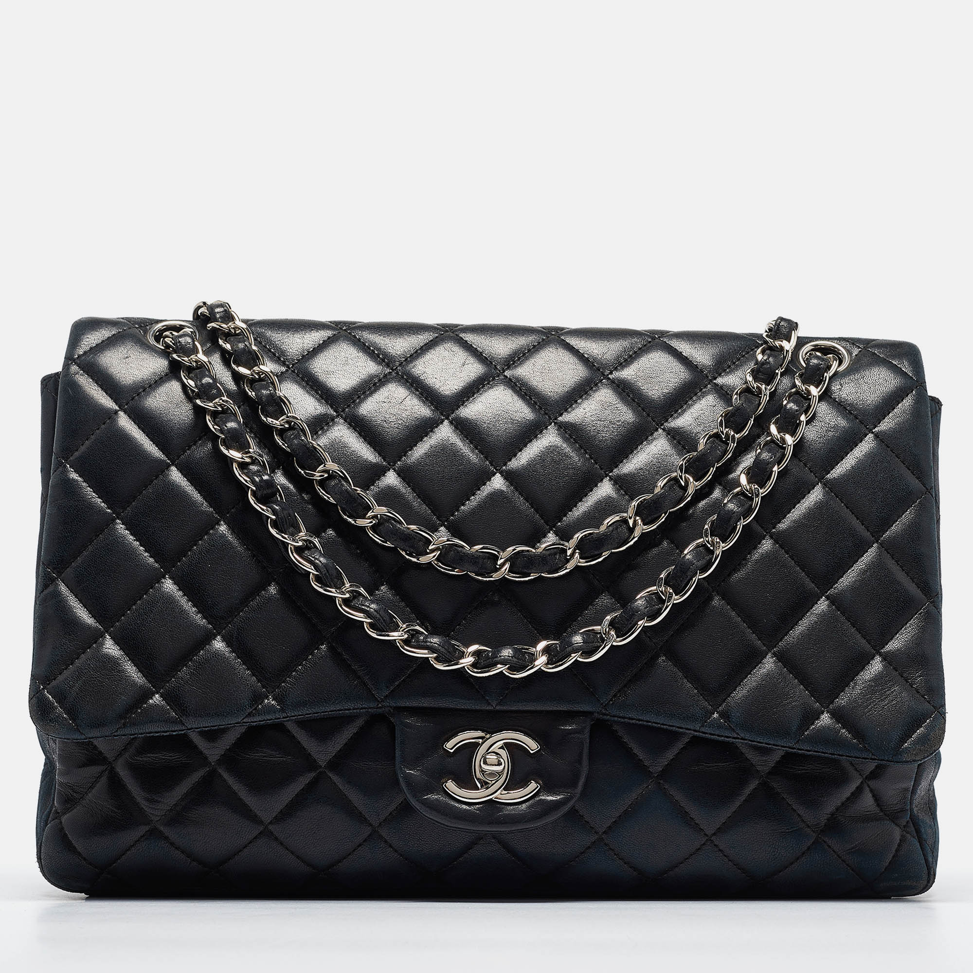 

Chanel Black Quilted Leather Maxi Classic Single Flap Bag