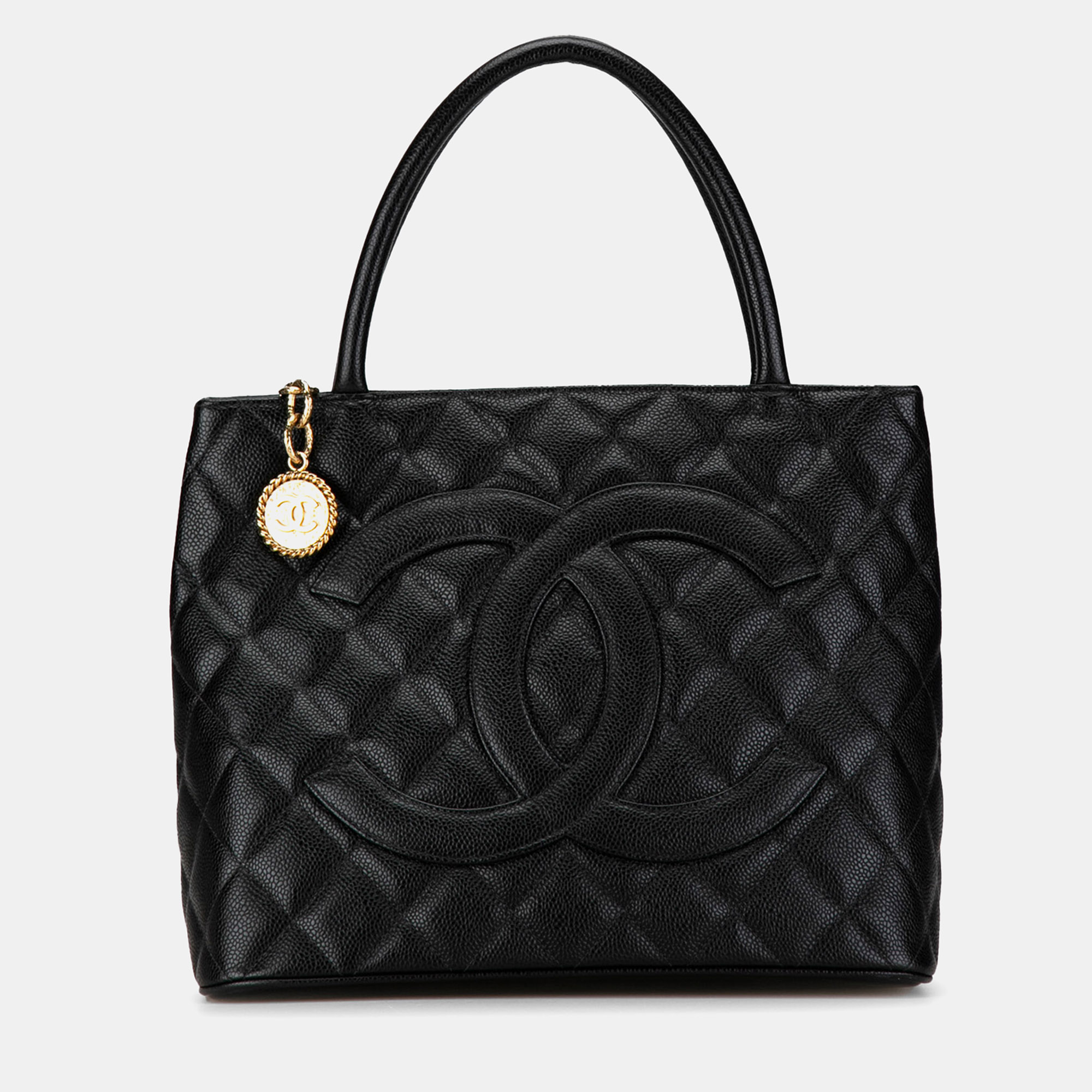 

Chanel Caviar Medallion Tote Bag, Black