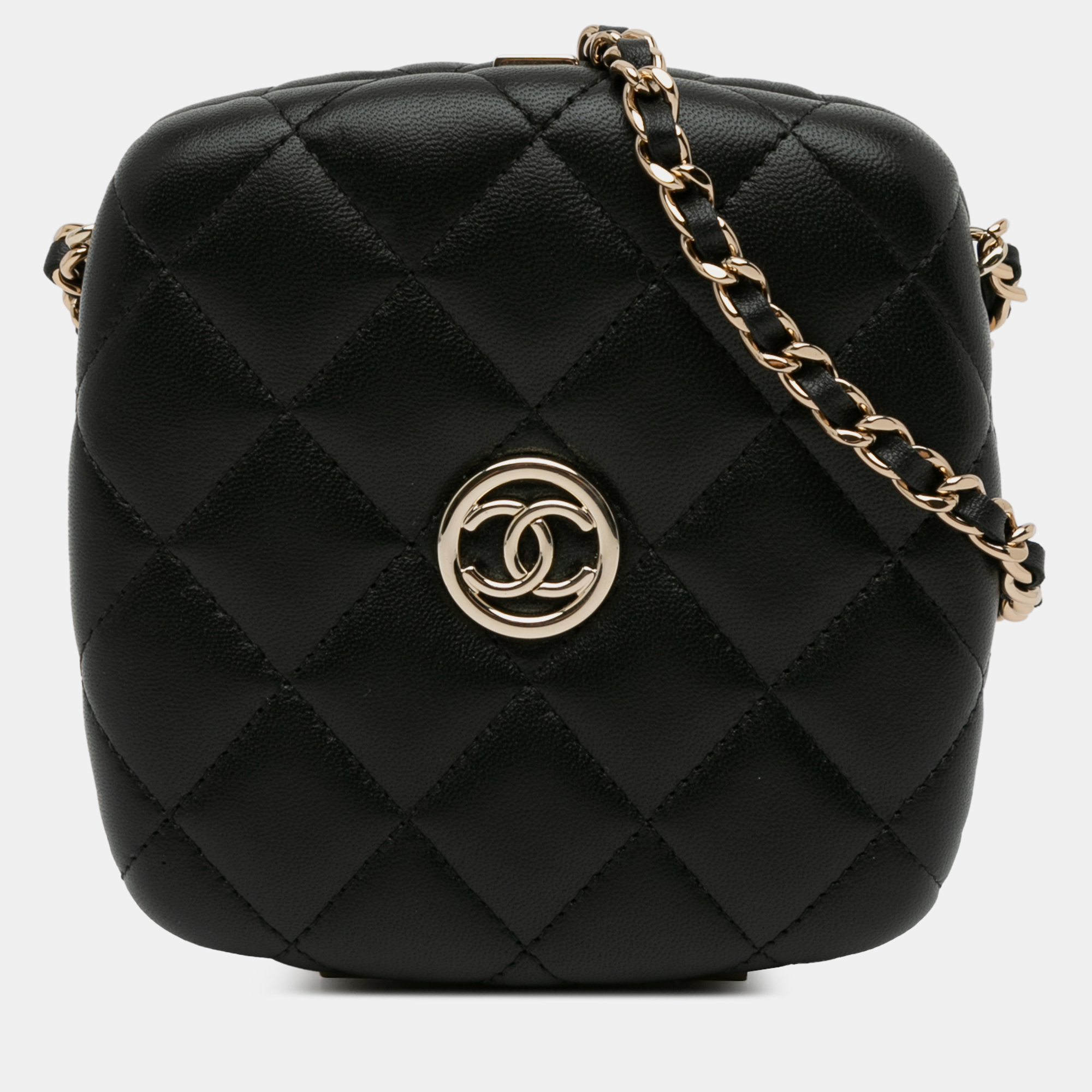 

Chanel Quilted Lambskin Compact Vanity Case, Black