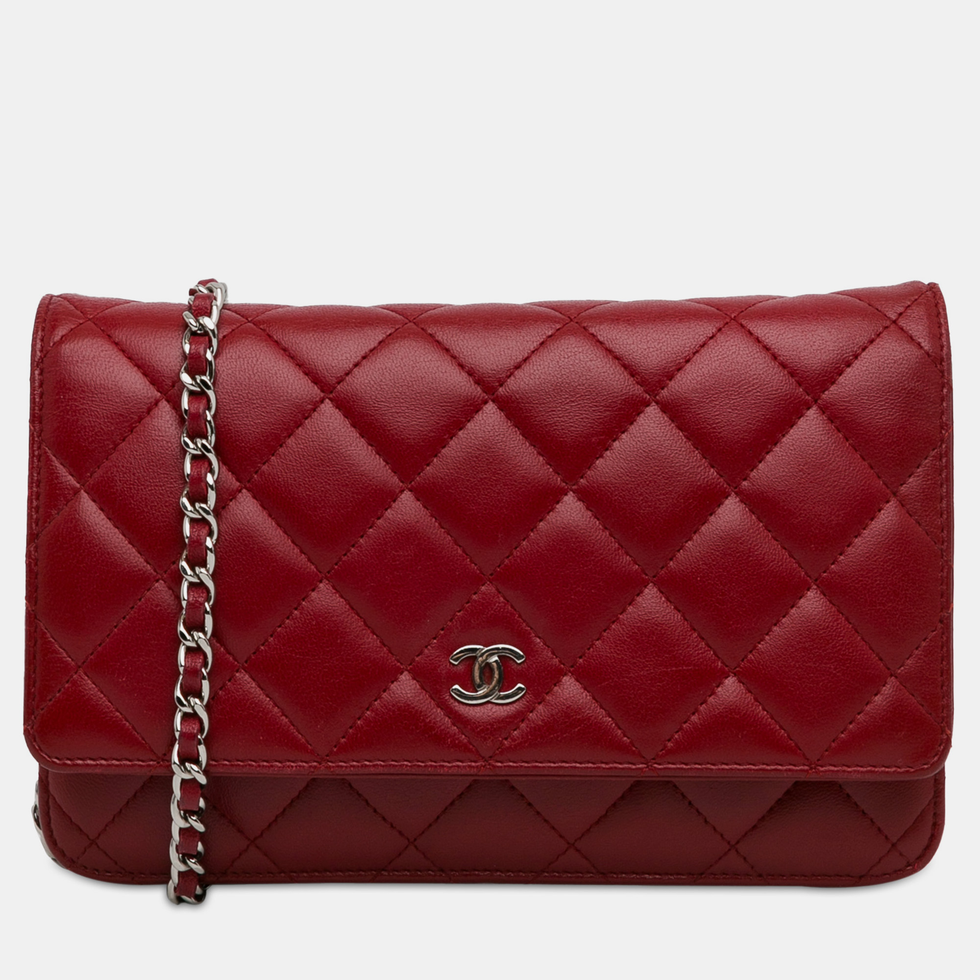 

Chanel Classic Lambskin Wallet on Chain, Red