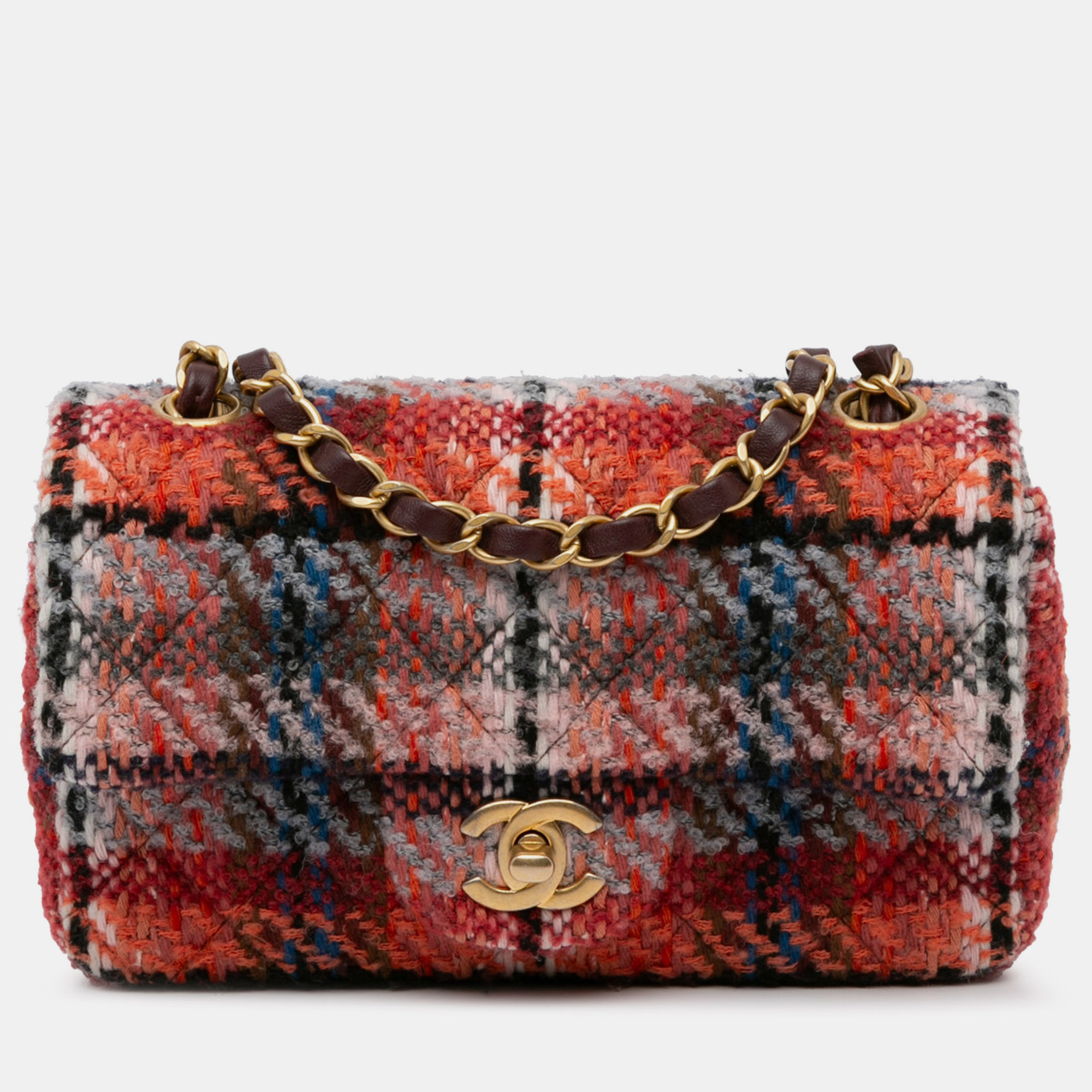 

Chanel Mini Rectangular Classic Tweed Flap, Orange