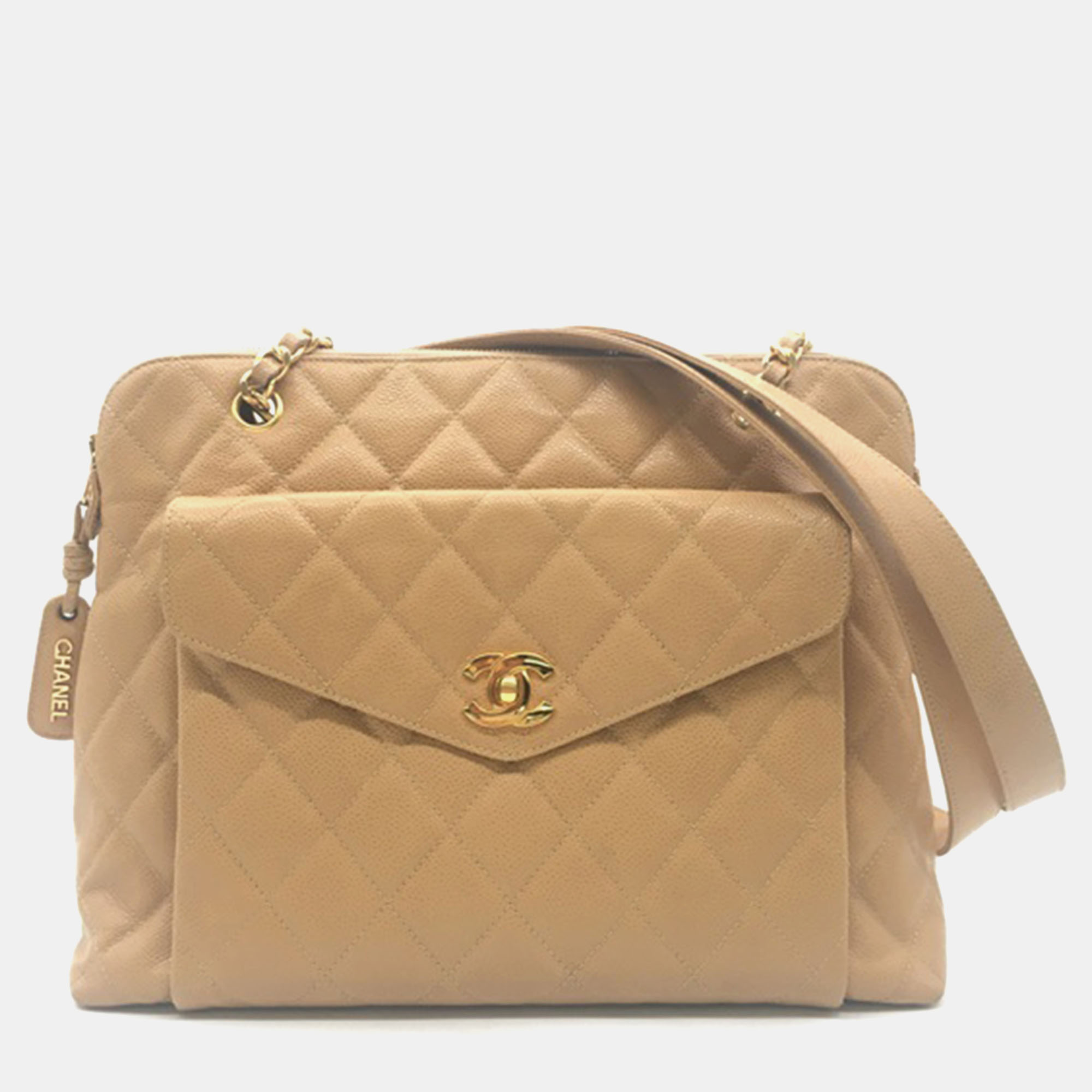 

Chanel Brown Leather Quilted Caviar Shoulder Bag