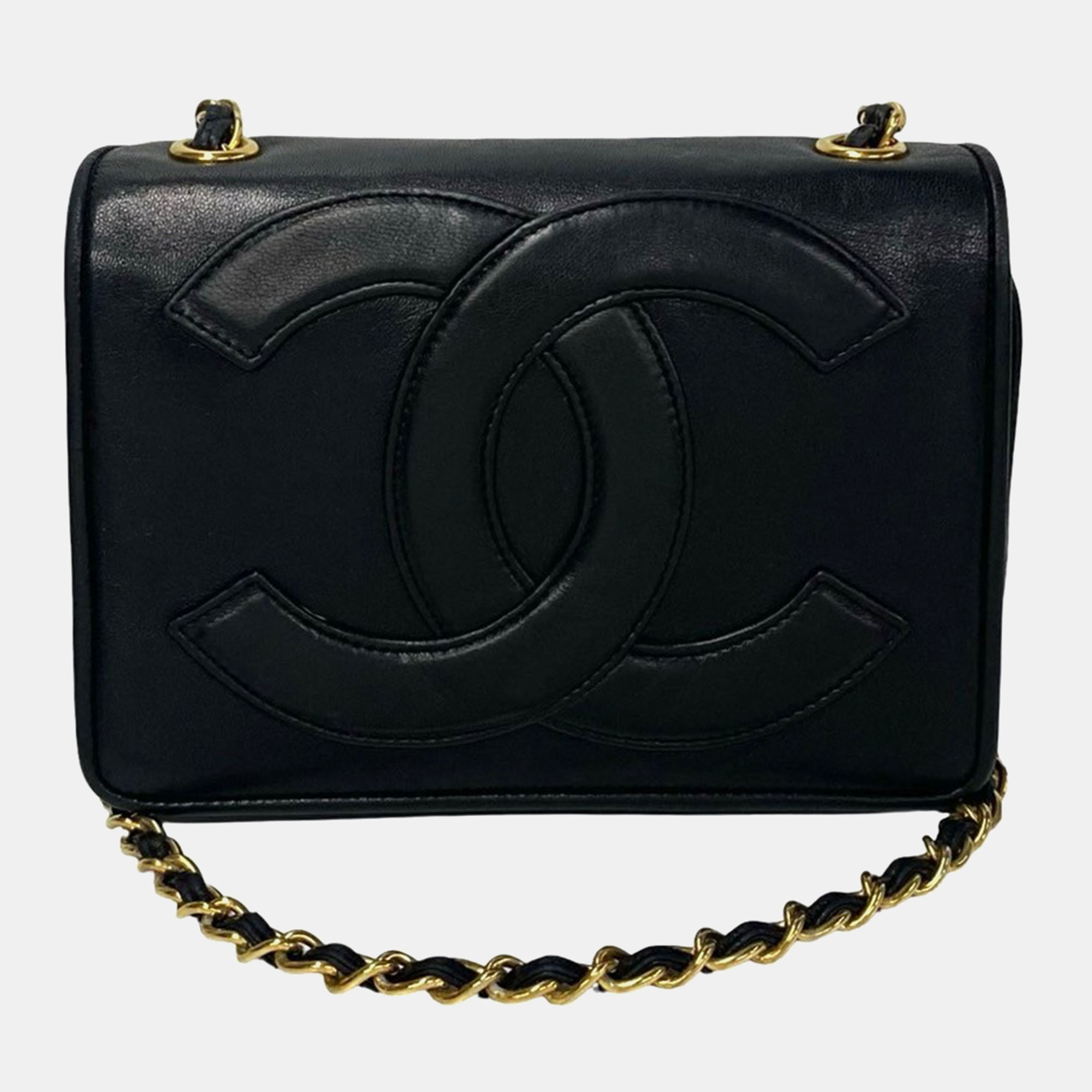 

Chanel Black Leather CC Mania Flap Crossbody Bag