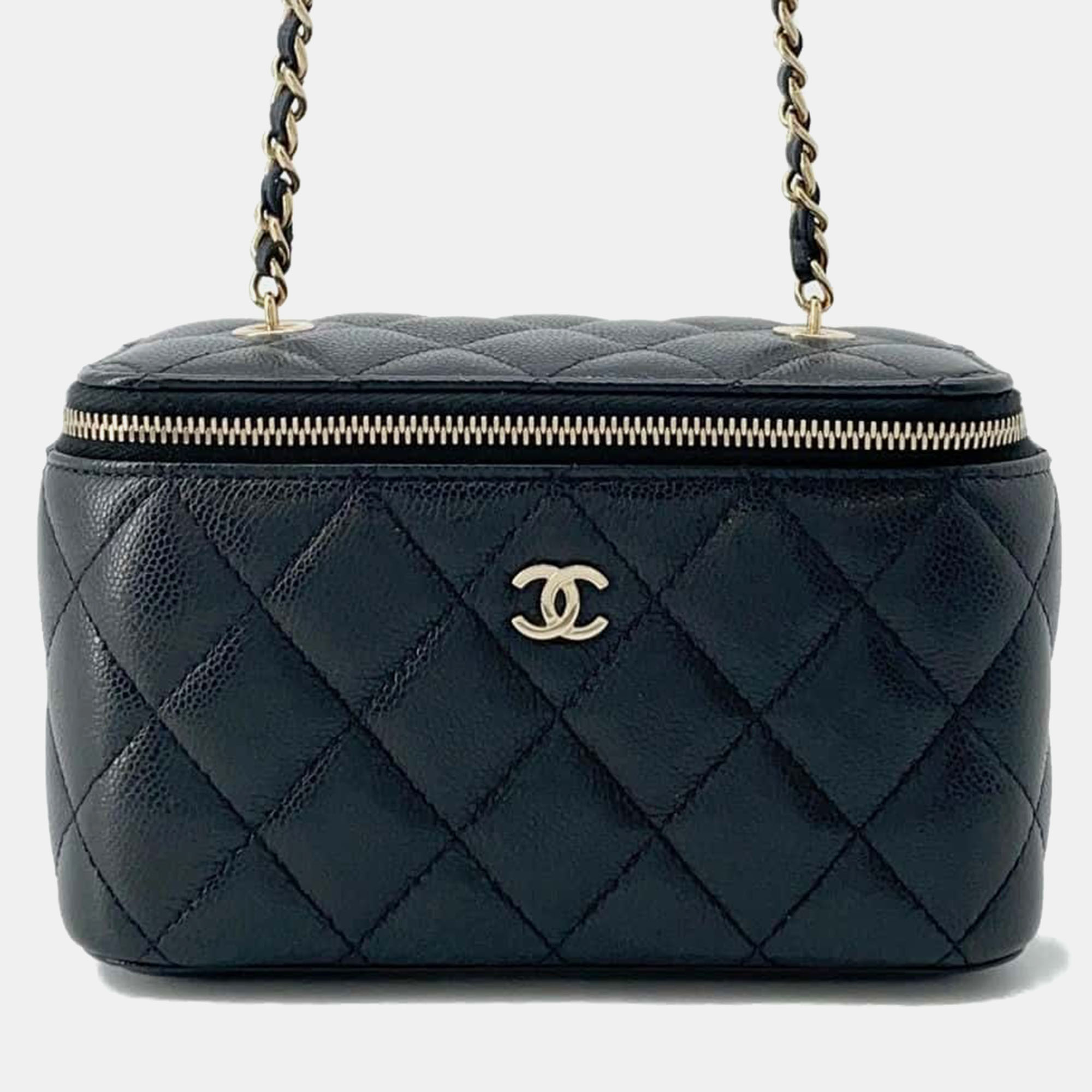 

Chanel Black Leather Vanity Case Chain Shoulder Bag