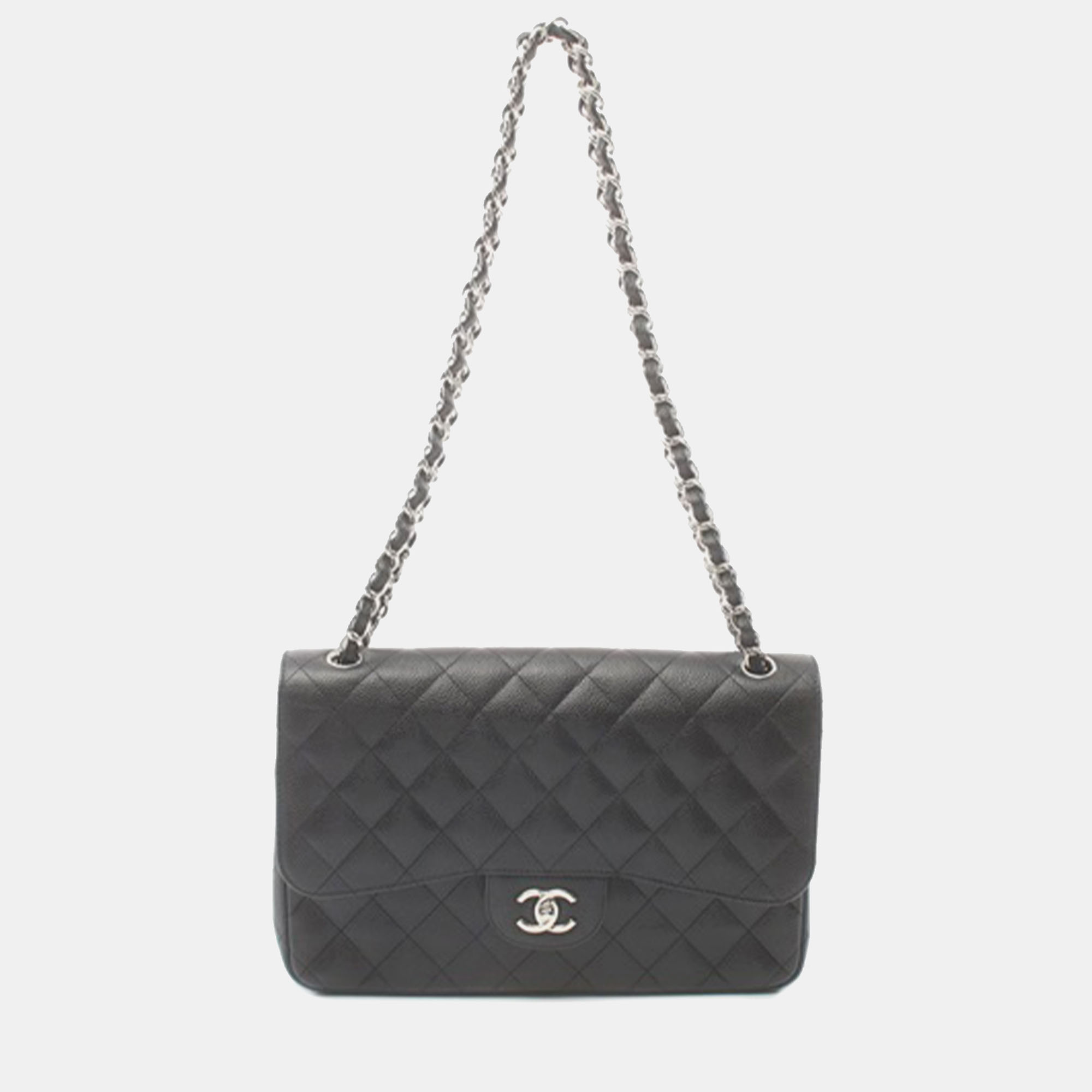 

Chanel Jumbo Classic Caviar Double Flap, Grey