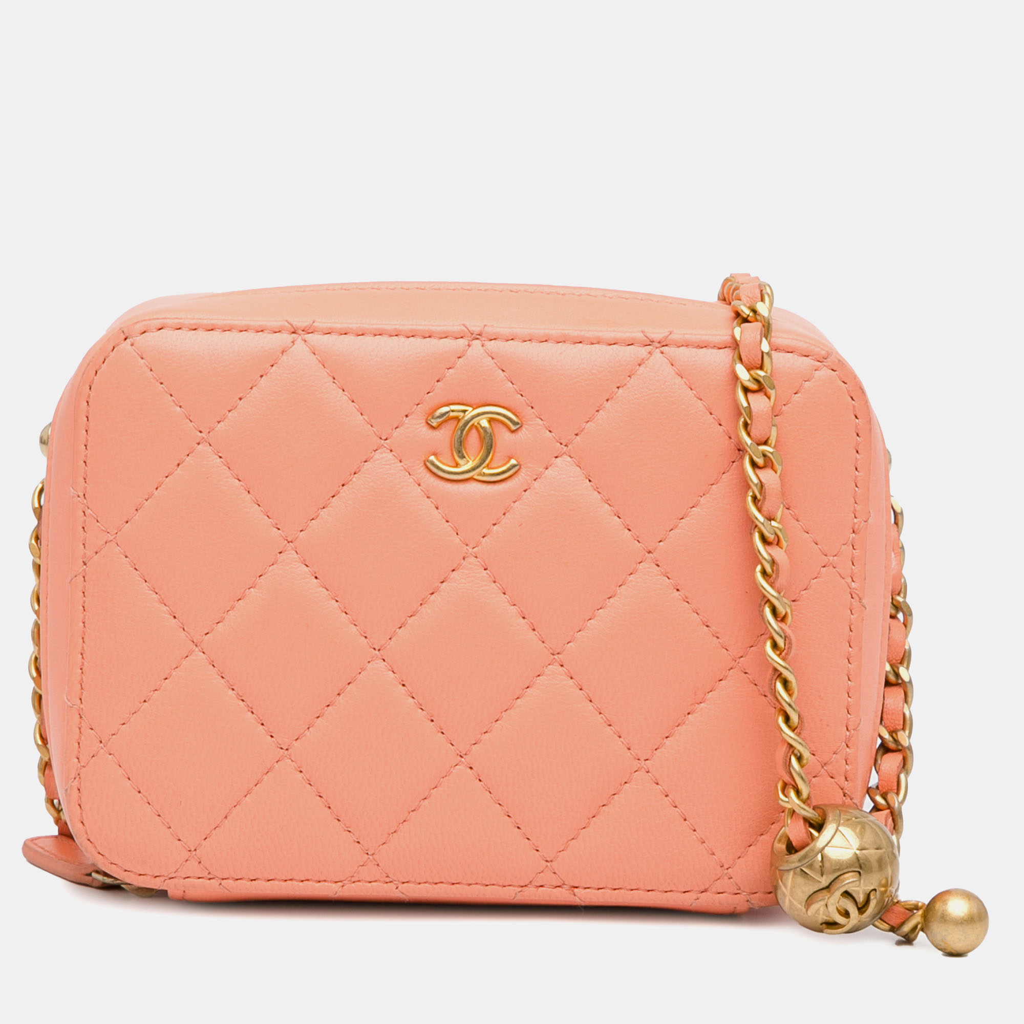 

Chanel CC Quilted Lambskin Pearl Crush Camera Bag, Orange