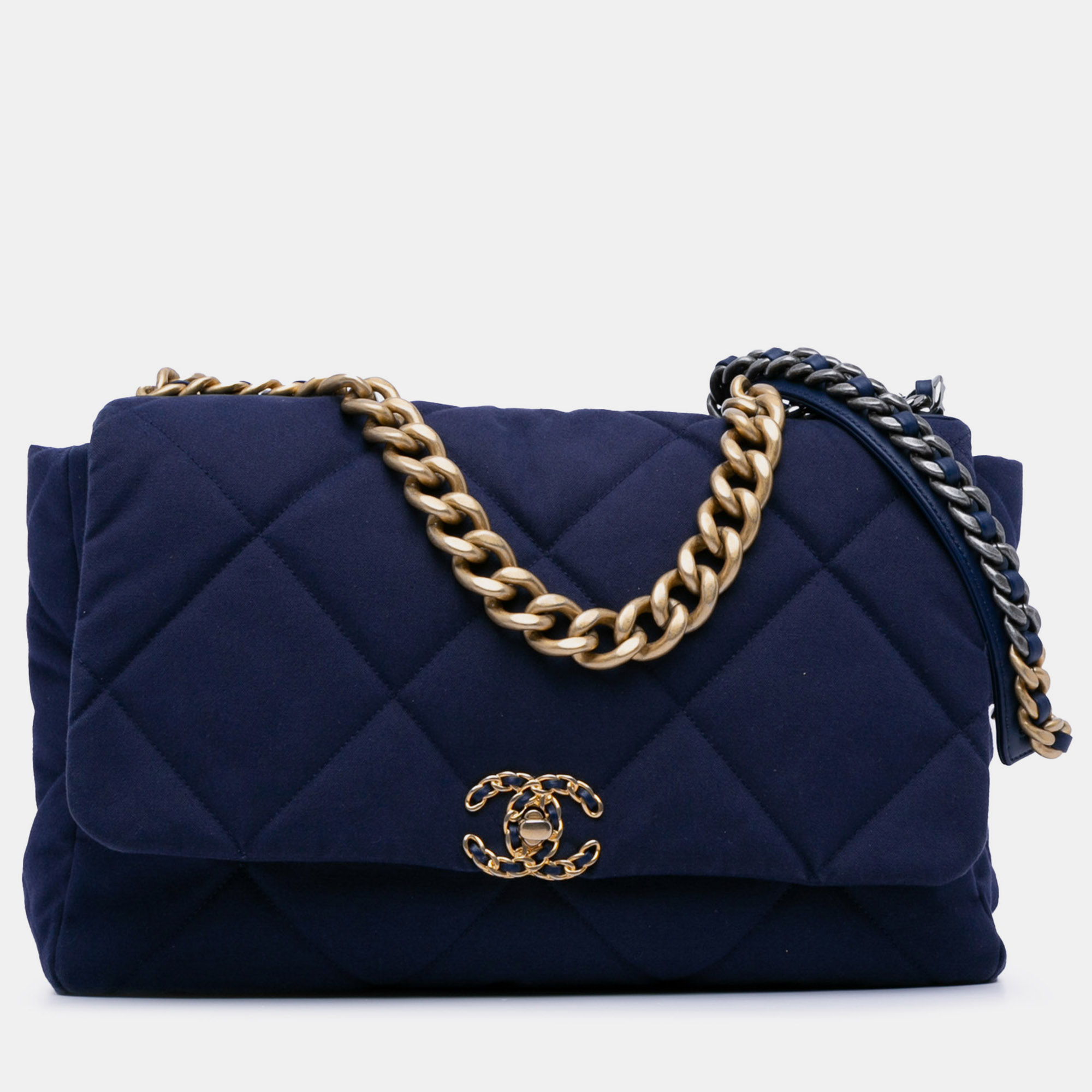 

Chanel Maxi Jersey 19 Flap Bag, Blue