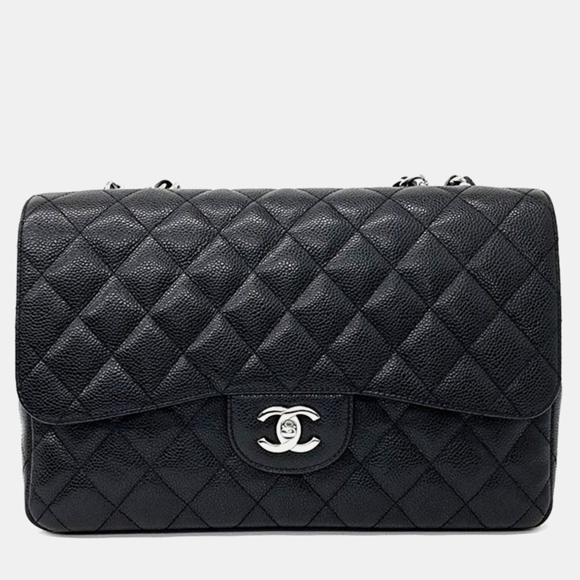 

Chanel Black Caviar Classic Jumbo Flap Bag