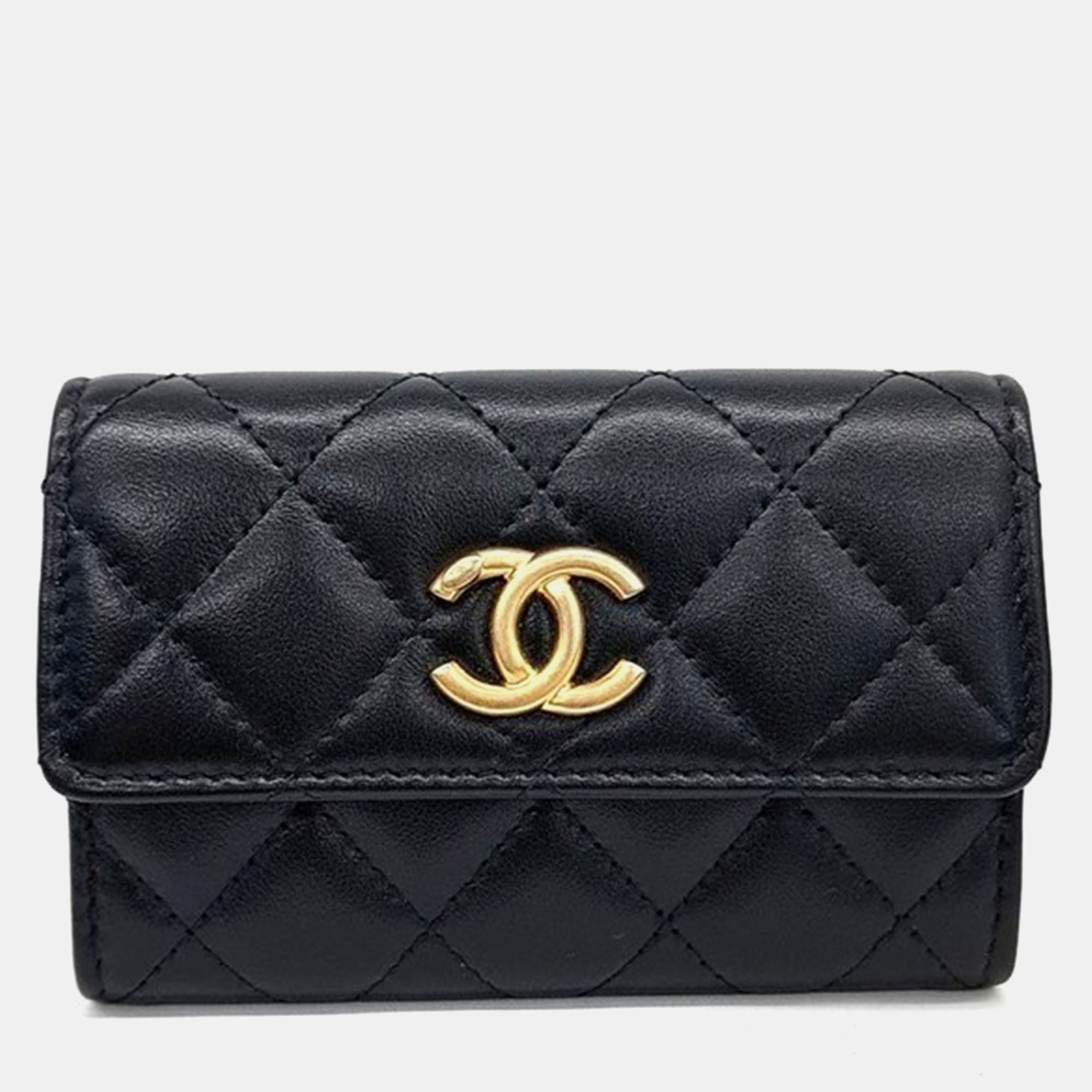 

Chanel Black Leather CC Card Holder
