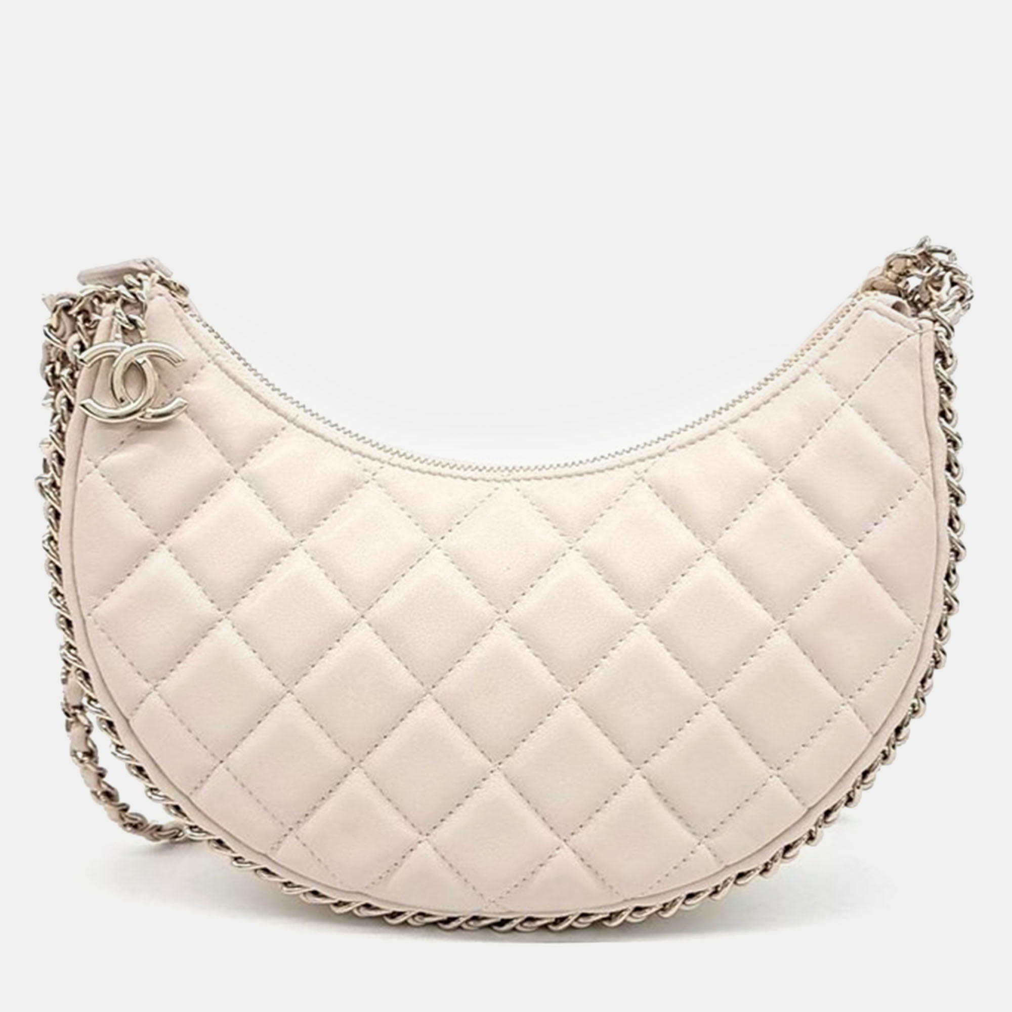 

Chanel Beige Leather Small Hobo bag, White