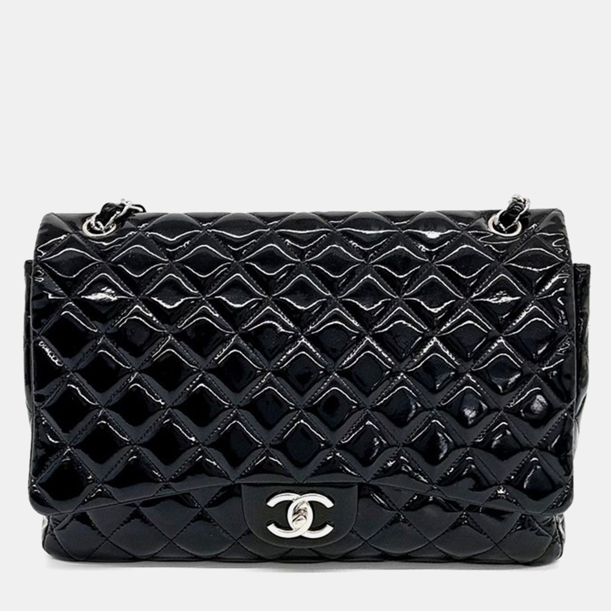 

Chanel Black Patent Leather Classic Maxi Bag