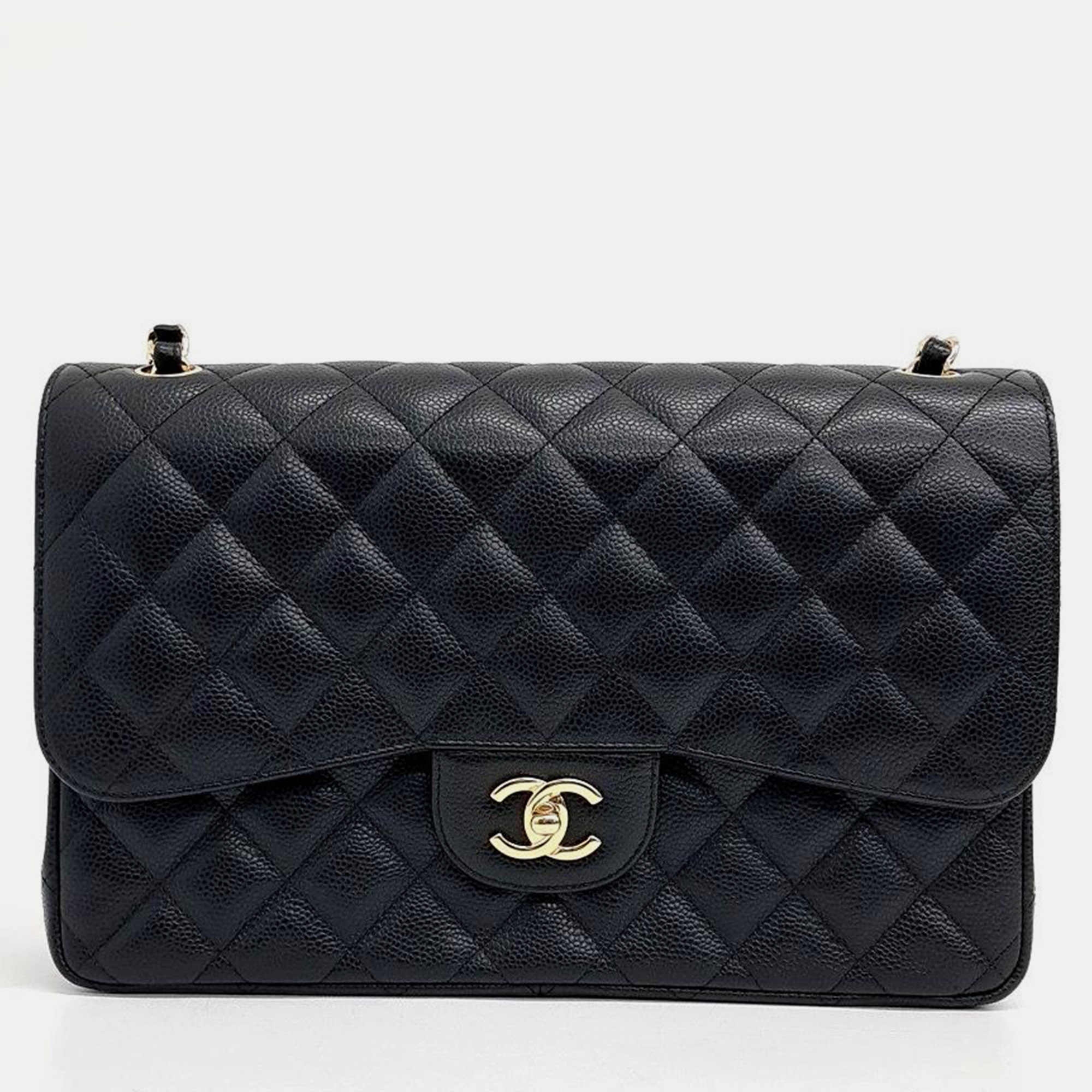 

Chanel Black Caviar Leather Classic Jumbo Flap Bag