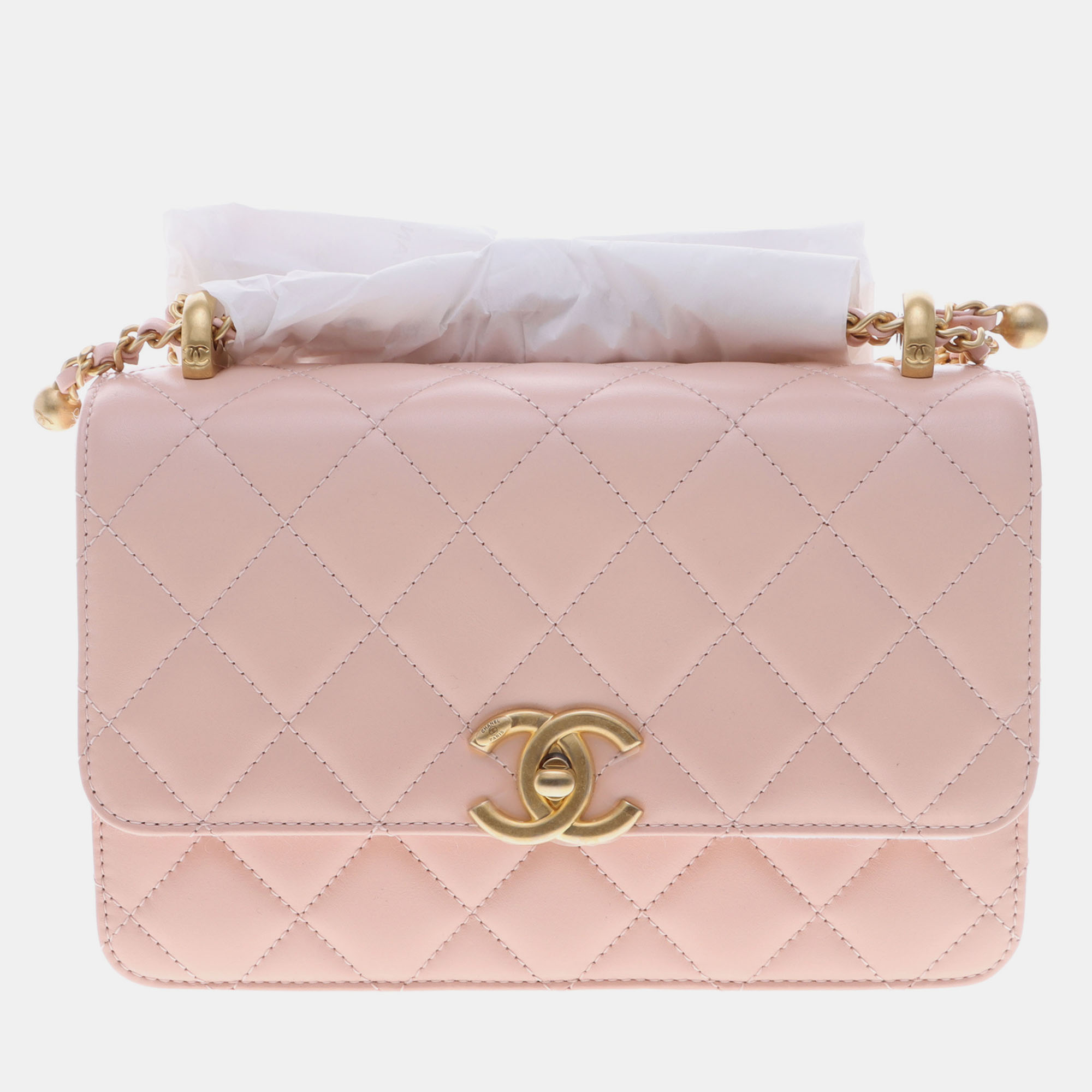 

Chanel Pink Leather Flap Small Shoulder Bag