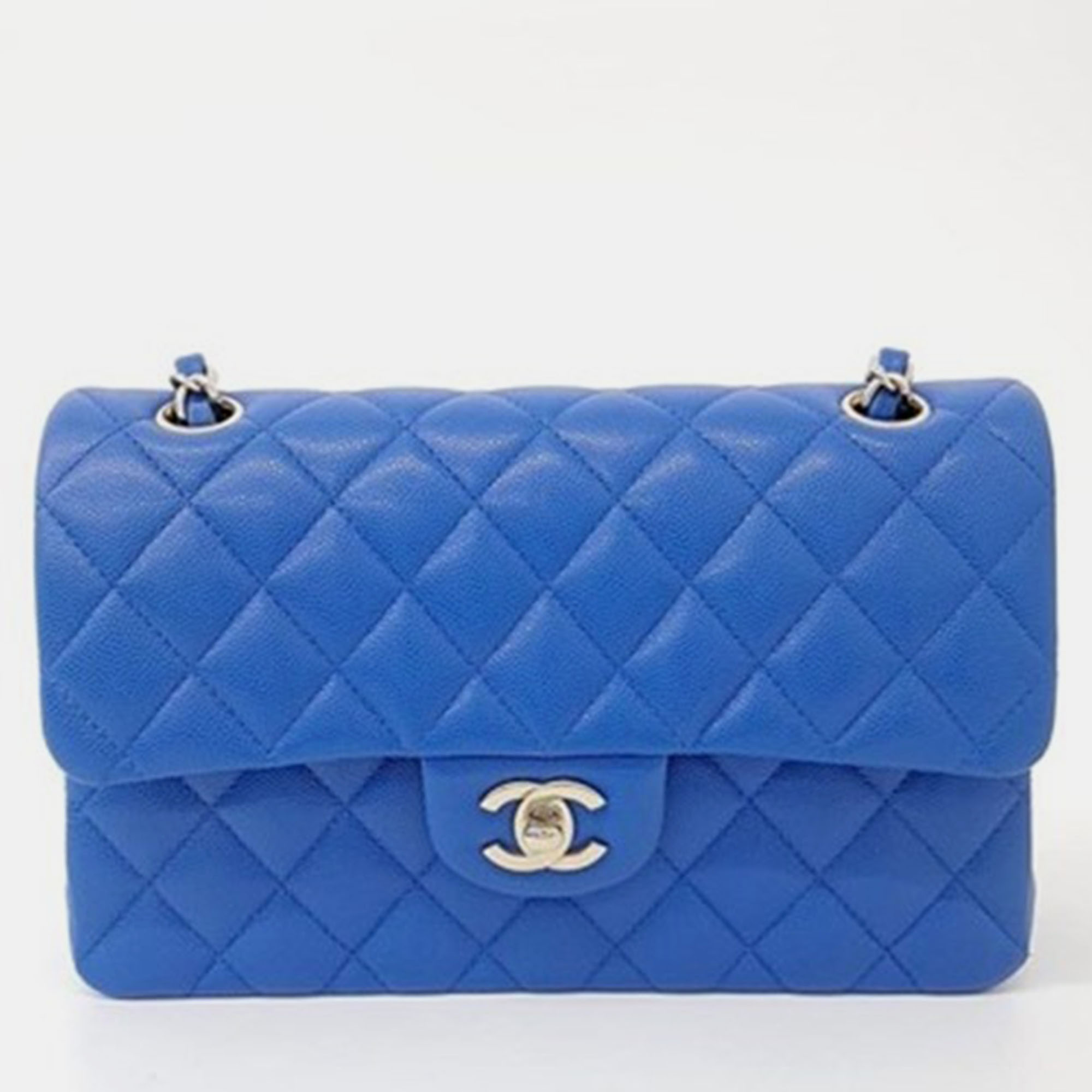 

Chanel Blue Caviar Leather Classic Small Flap Bag