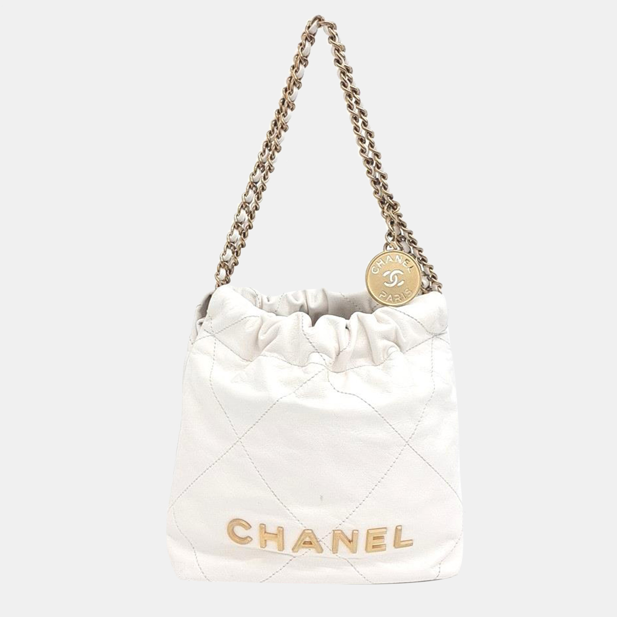 

Chanel White Leather 22 Mini Bag