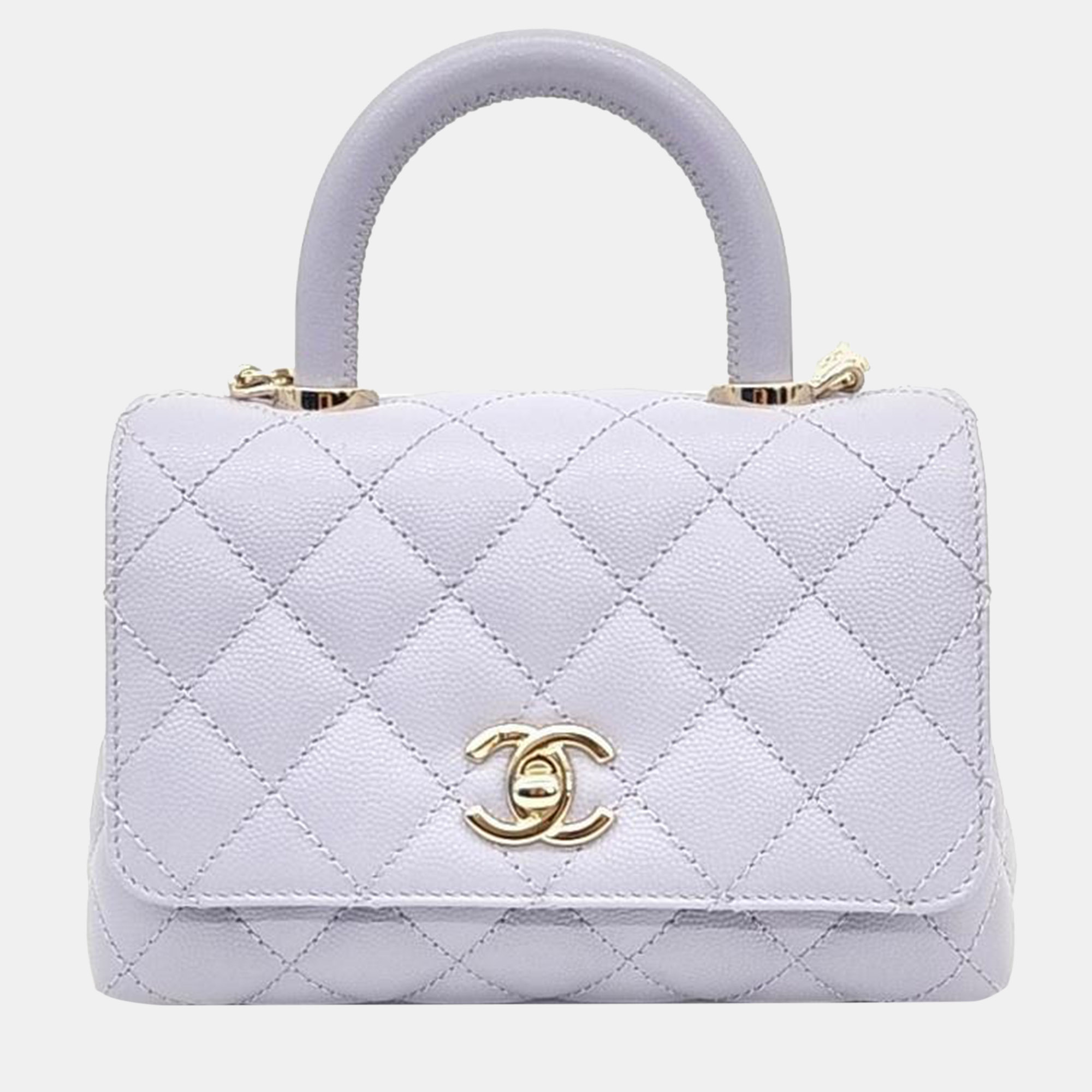 

Chanel Purple Caviar Leather Coco Handle 20 Bag