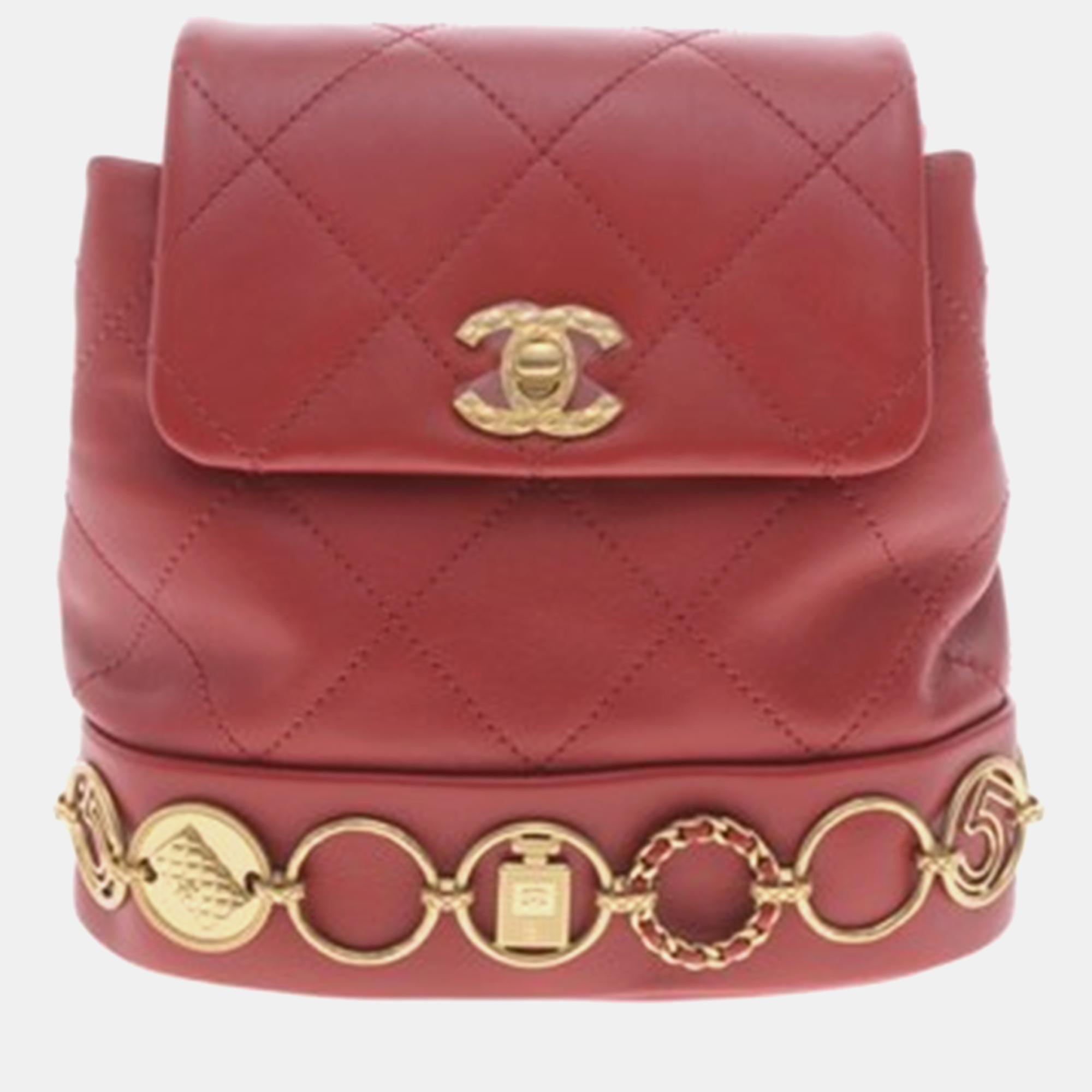

Chanel Red Leather Small Backpack