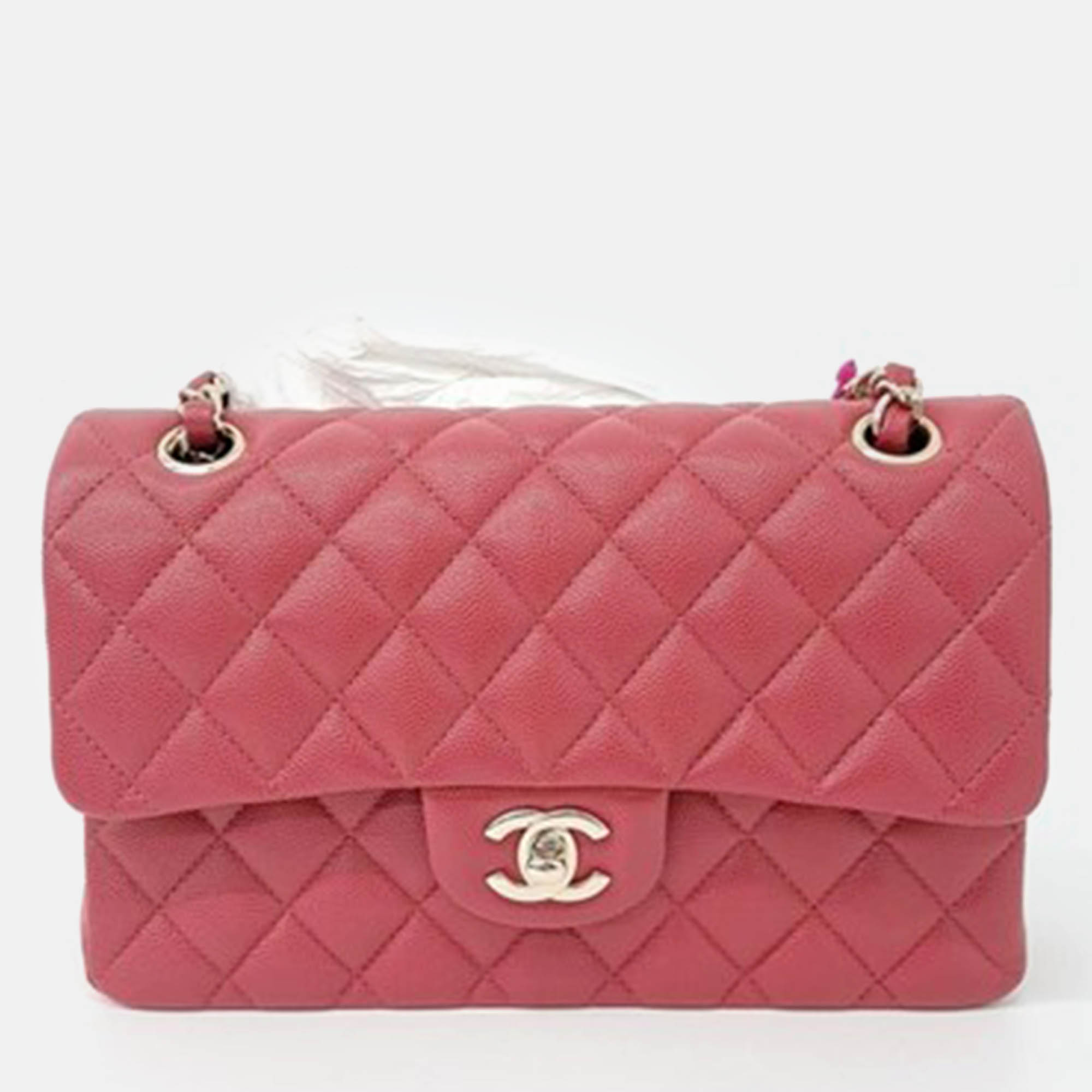 

Chanel Red Caviar Leather Classic Small Flap Bag