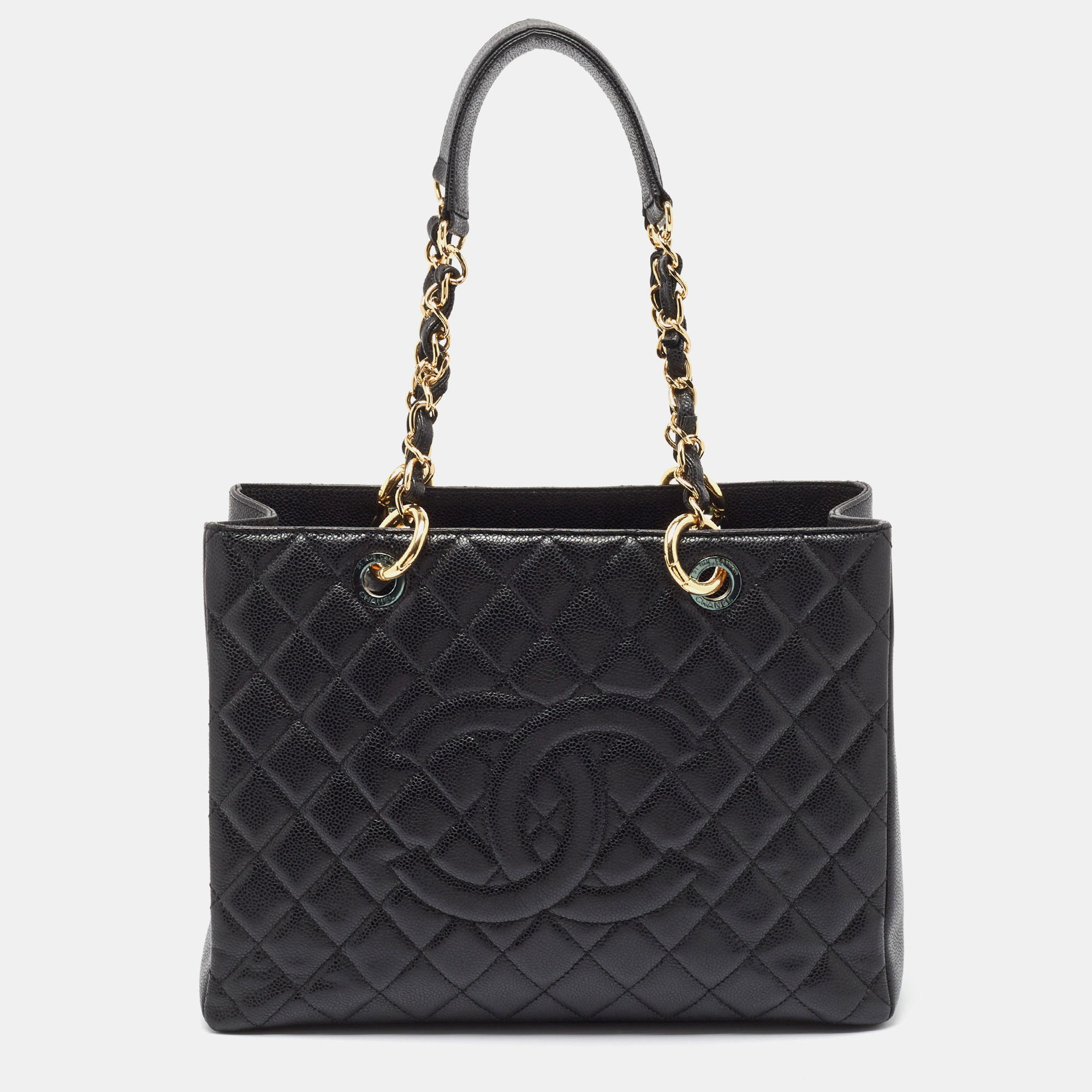 

Chanel Black Quilted Caviar Leather Grand Shopping Tote