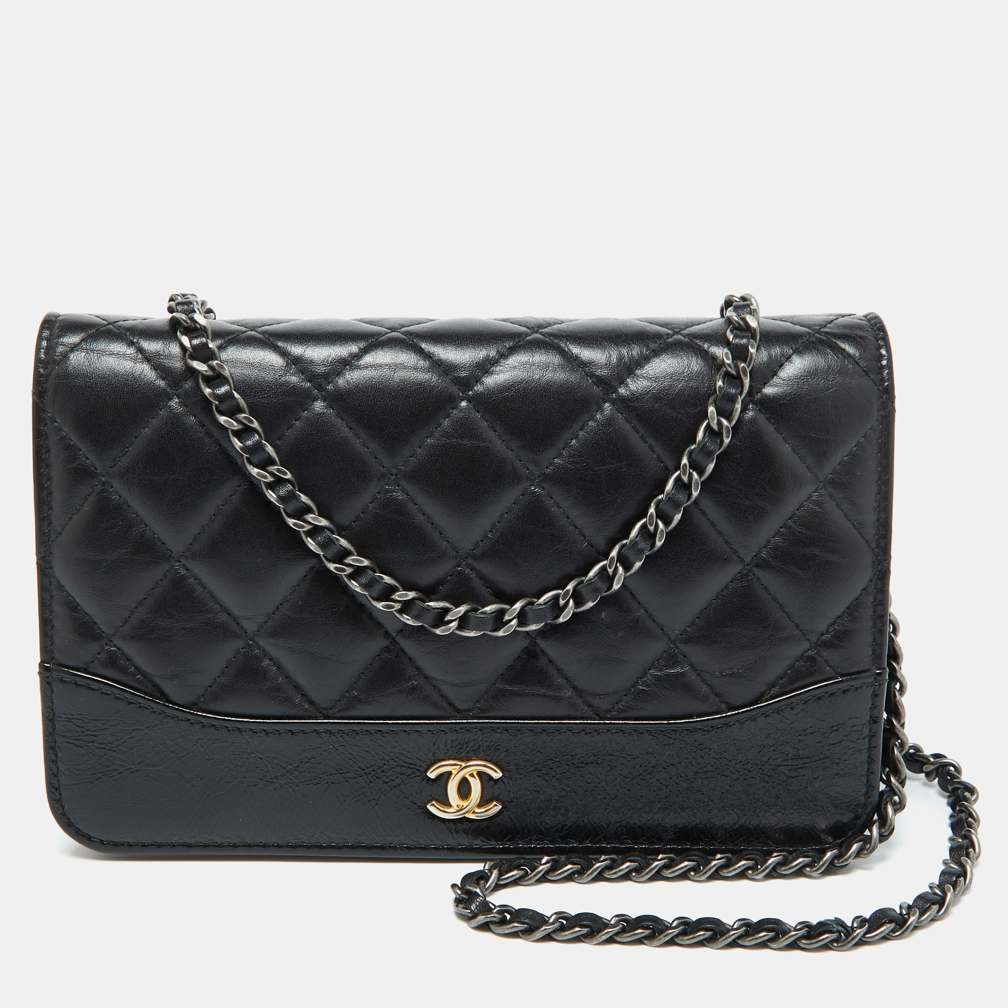 

Chanel Black Quilted Leather CC Gabrielle Wallet On Chain