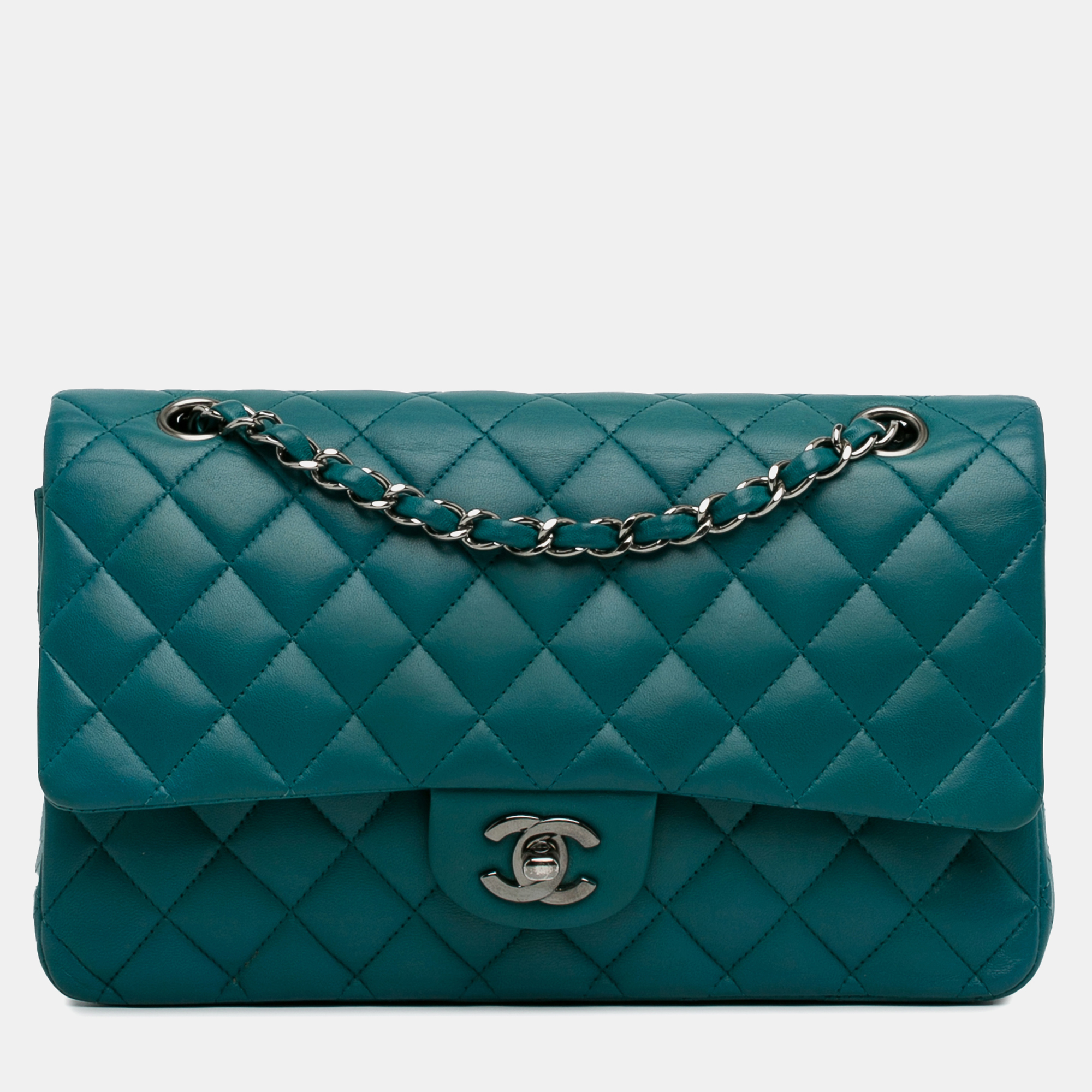 

Chanel Medium Classic Lambskin Double Flap, Blue