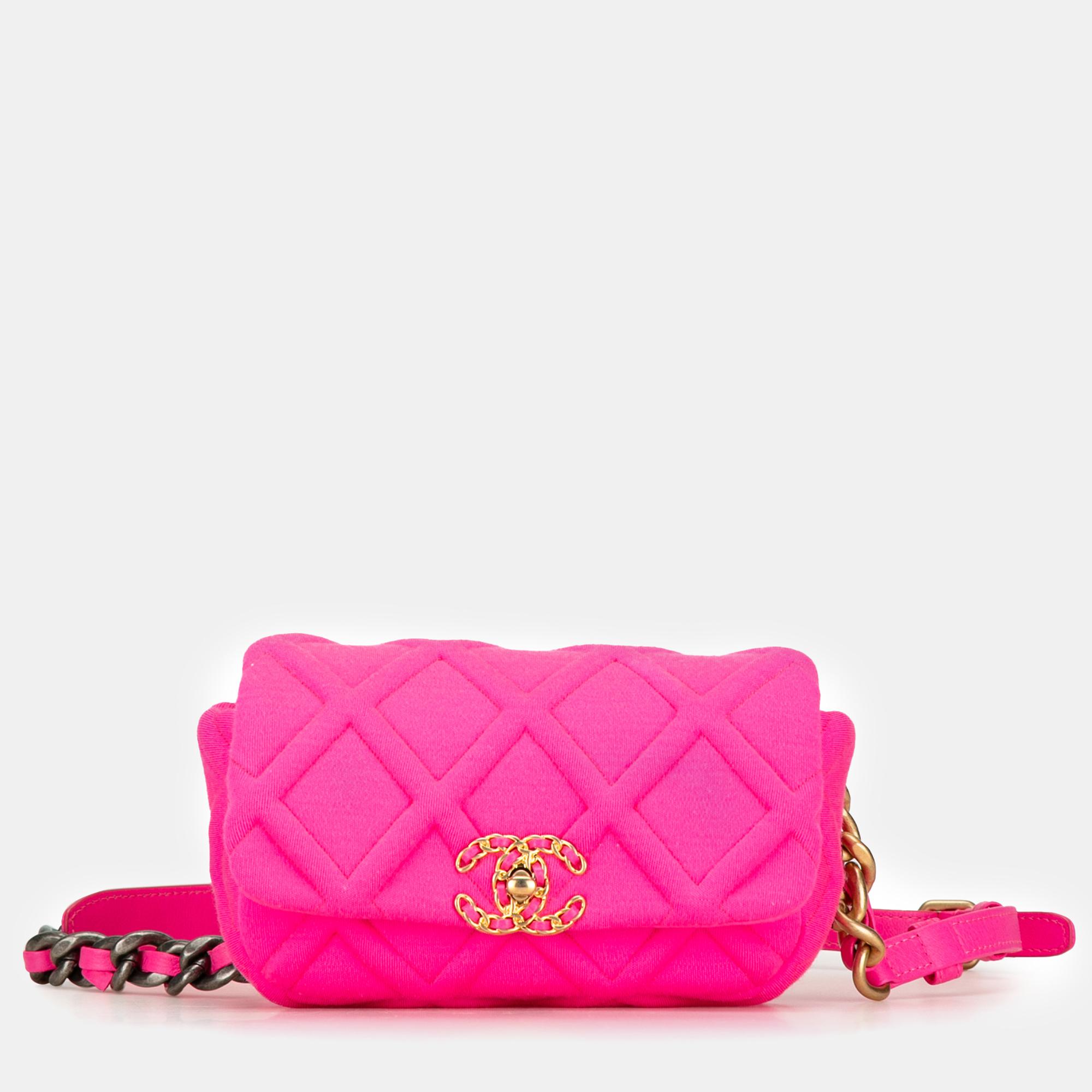 

Chanel Quilted Jersey 19 Belt Bag, Pink