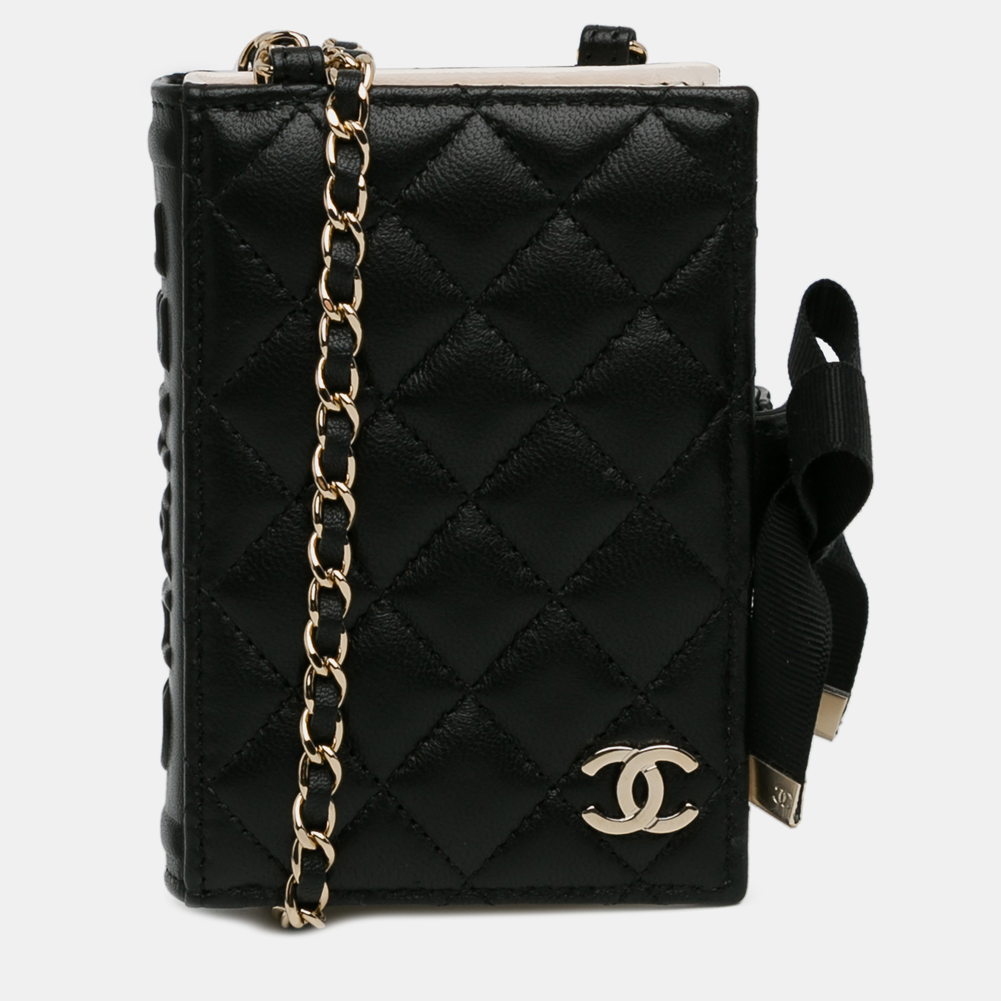 

Chanel CC Lambskin Book Card Holder, Black