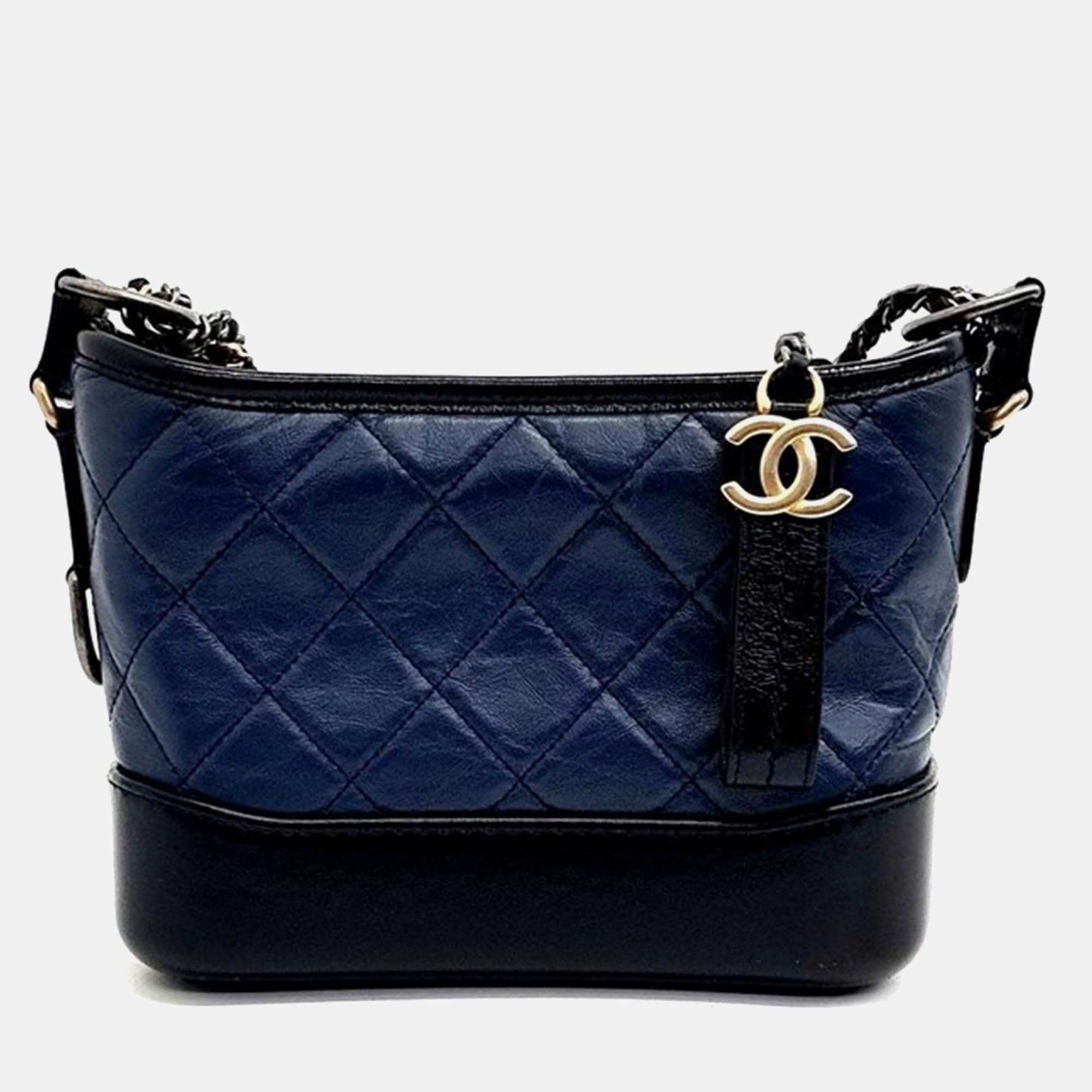 

Chanel Navy Blue/Black Leather Small Gabrielle Hobo Bag