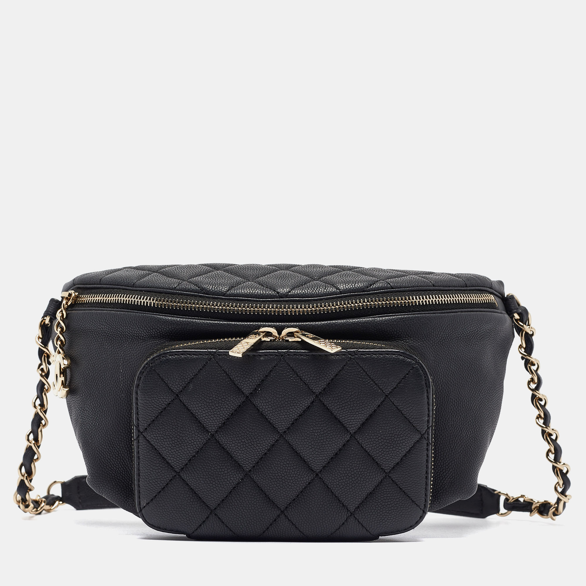 Pre-owned Chanel Black Caviar Leather Business Affinity Waist Bag