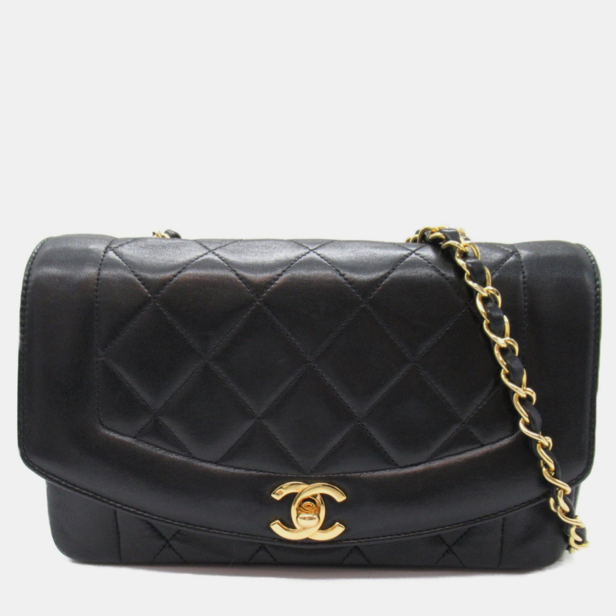 

Chanel Black Leather Vintage Diana Shoulder Bag
