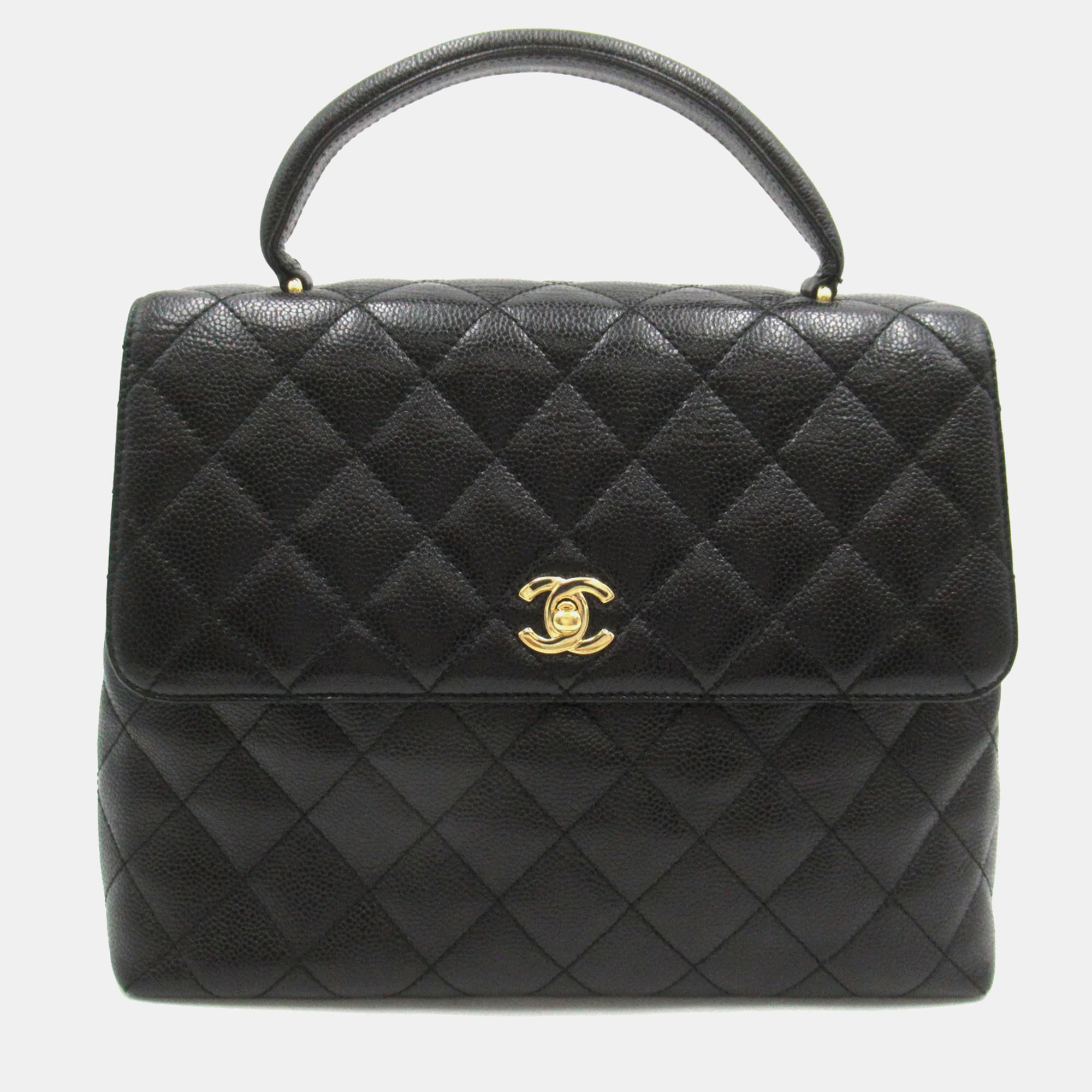 

Chanel Black Quilted Leather Kelly Top Handle Bag