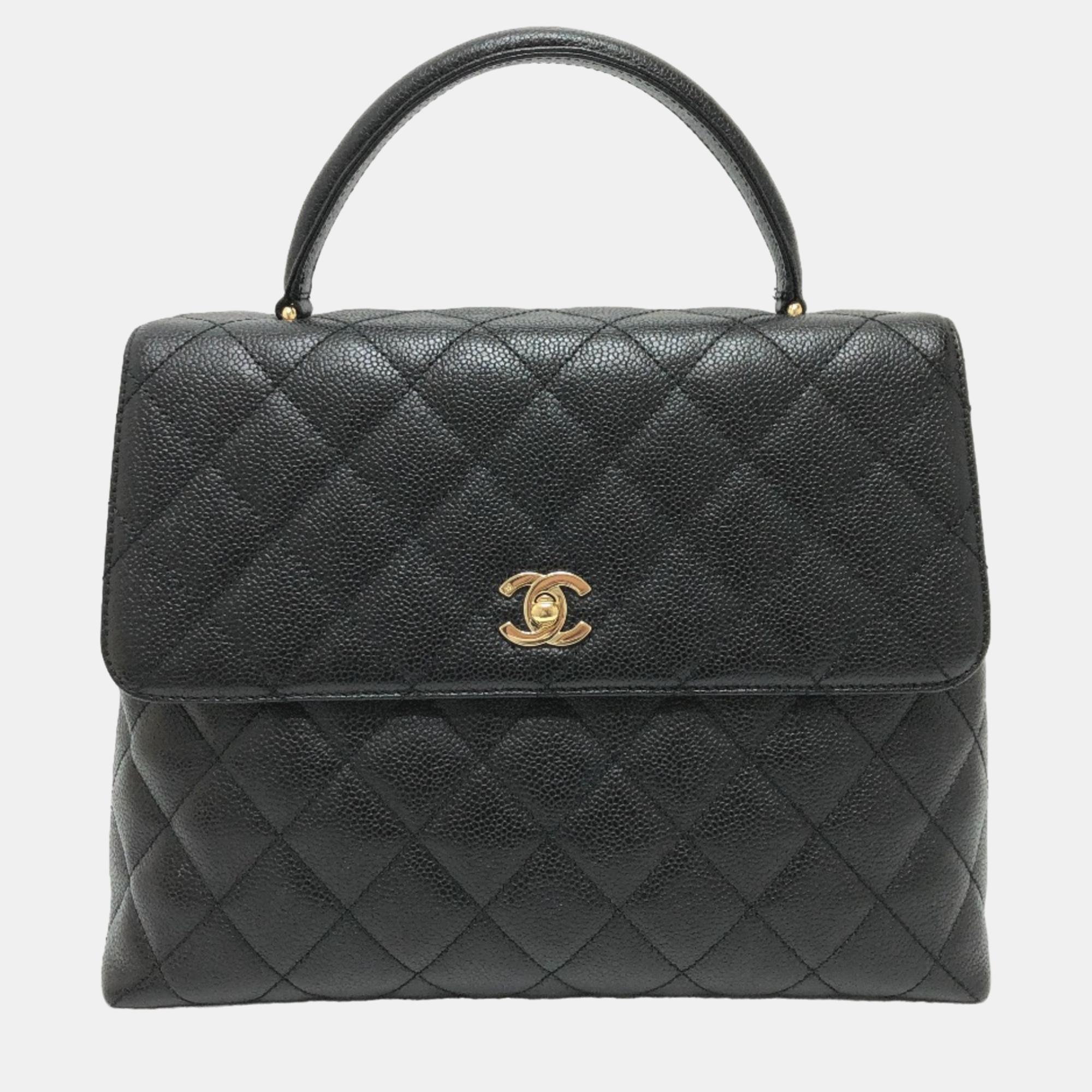 

Chanel Black Leather Kelly Top Handle Bags