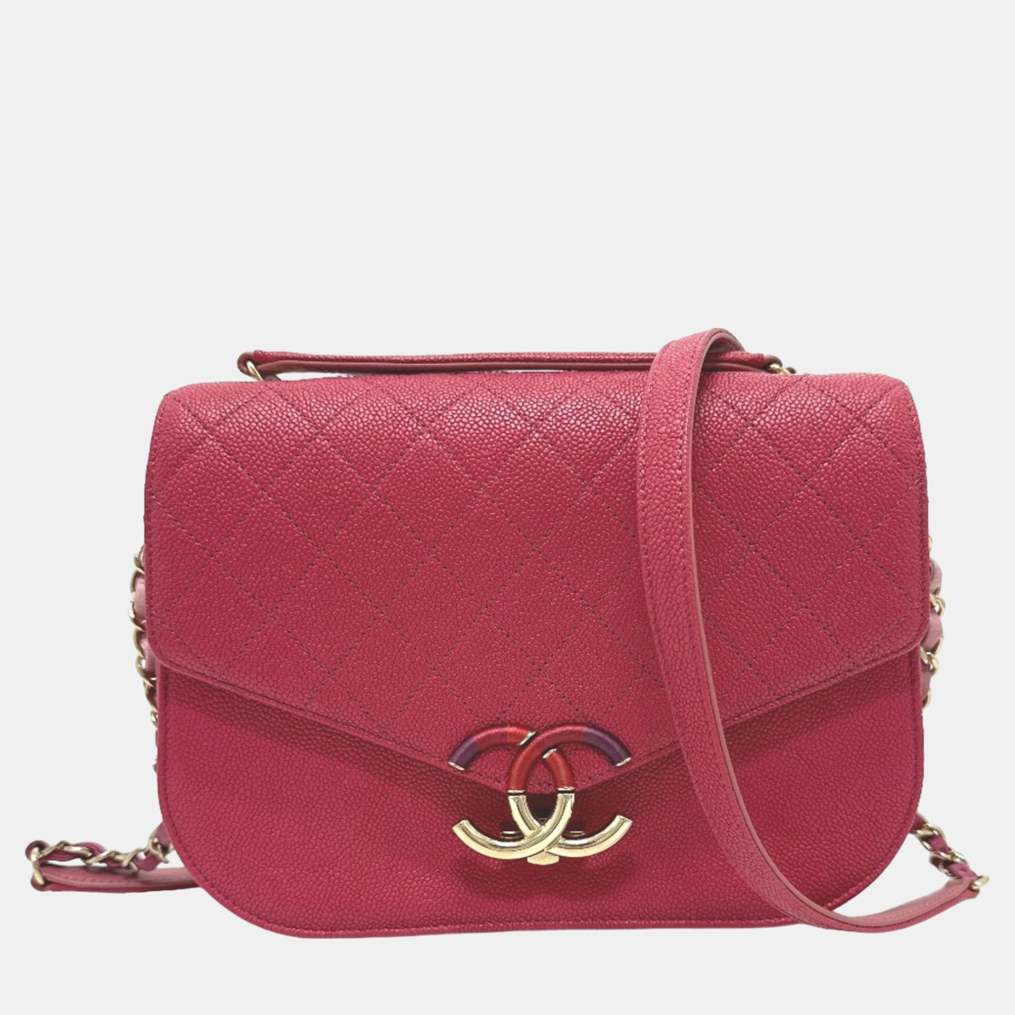 

Chanel Pink Medium Calfskin Cuba Flap Shoulder Bag