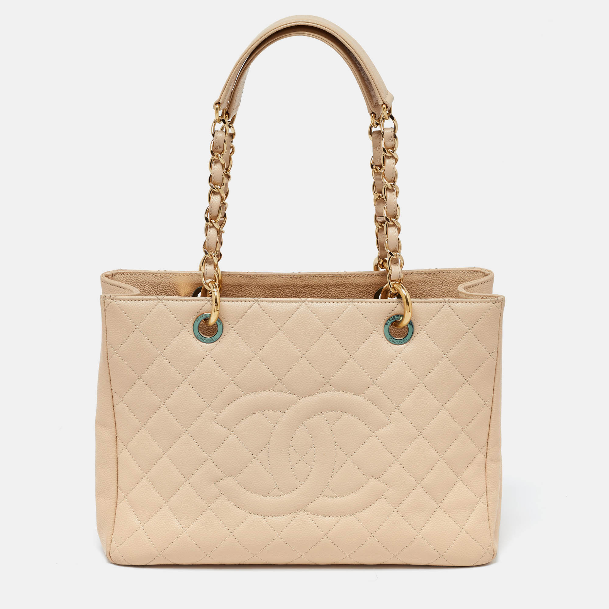 

Chanel Beige Quilted Caviar Leather GST Shopper Tote