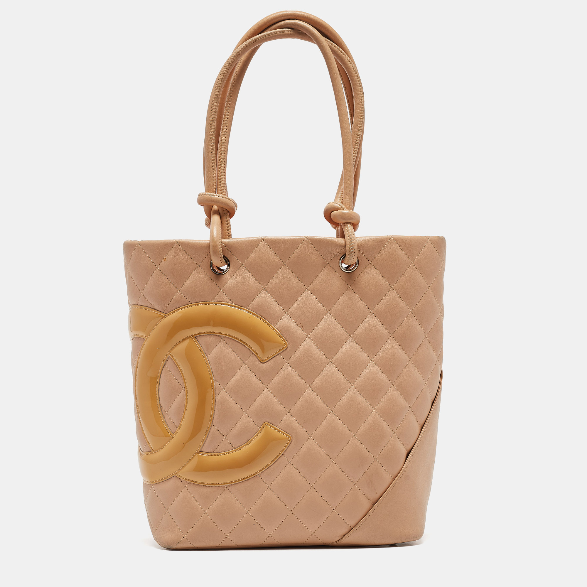 

Chanel Beige Quilted Leather  Cambon Ligne Tote