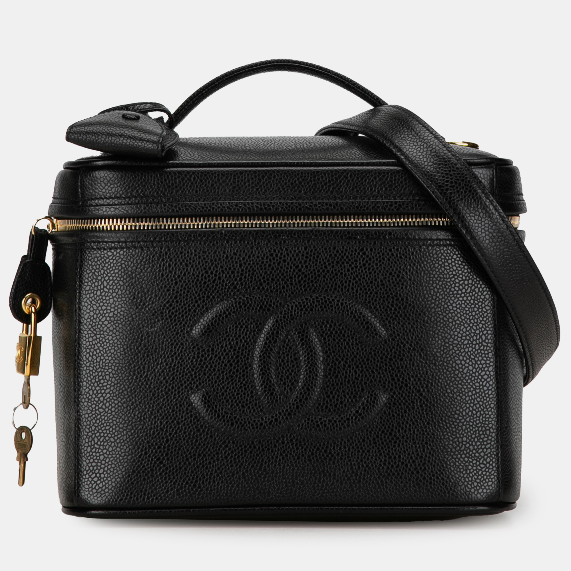 

Chanel CC Caviar Vanity Train Case, Black