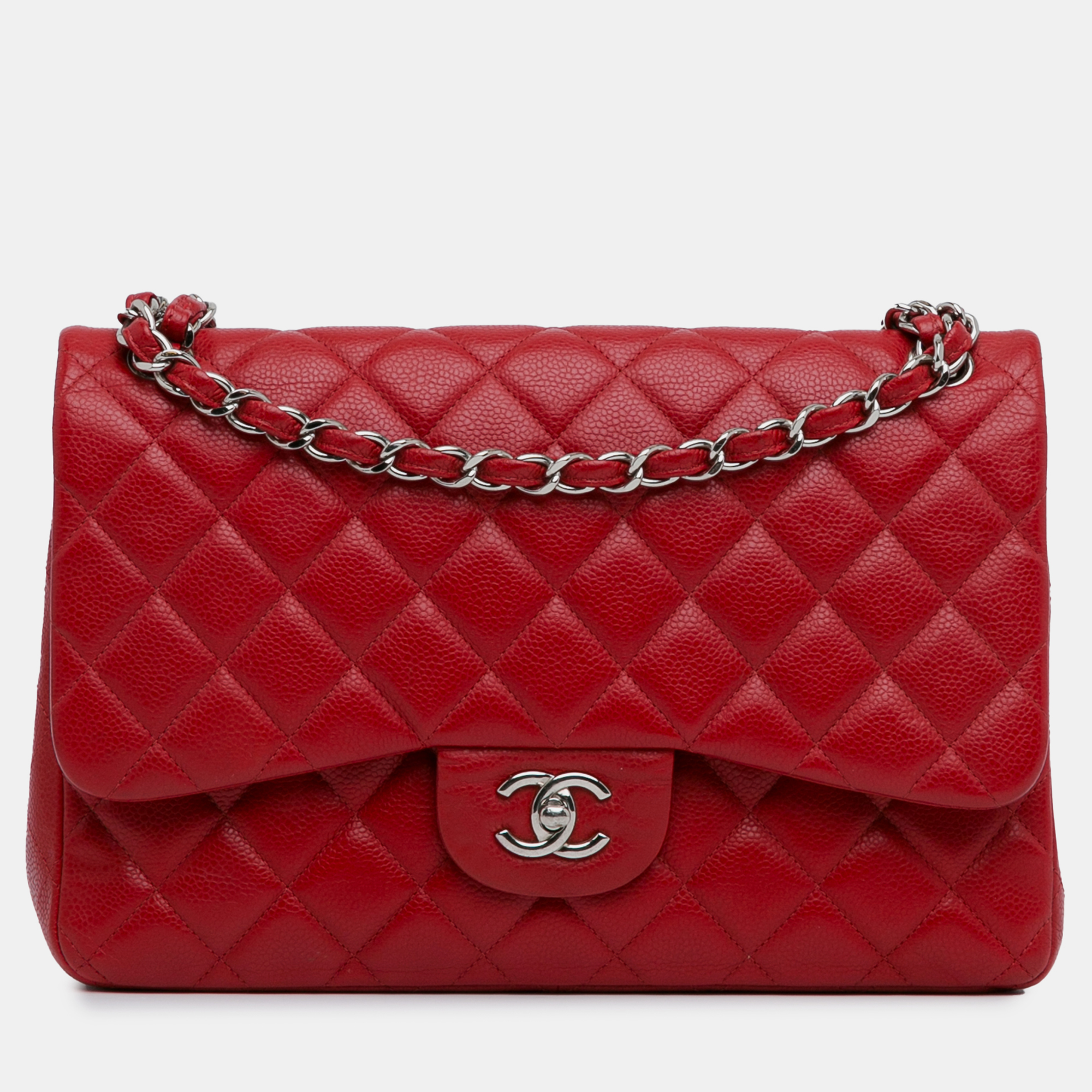 

Chanel Jumbo Classic Caviar Double Flap, Red