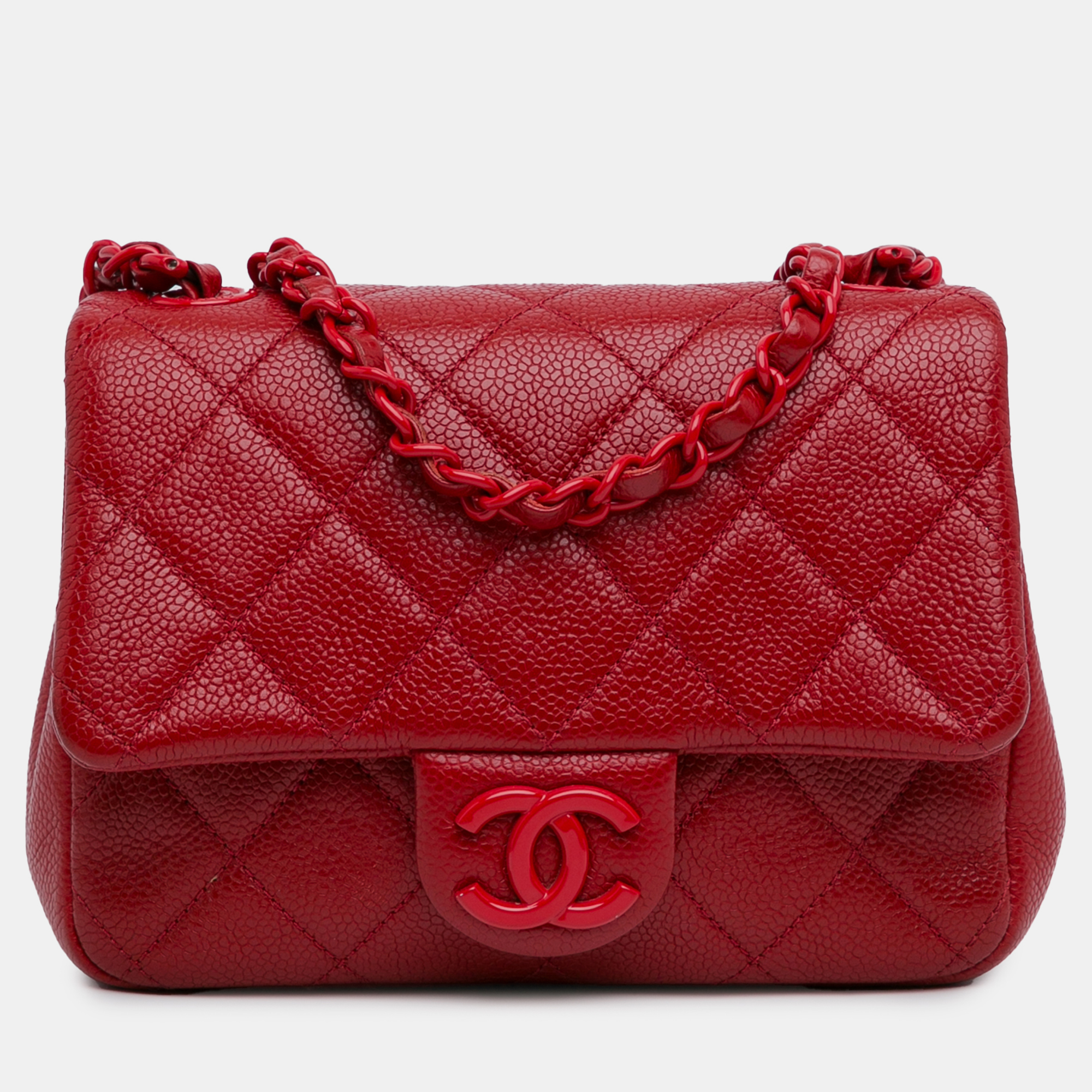 

Chanel Mini Square Caviar Incognito Flap, Red