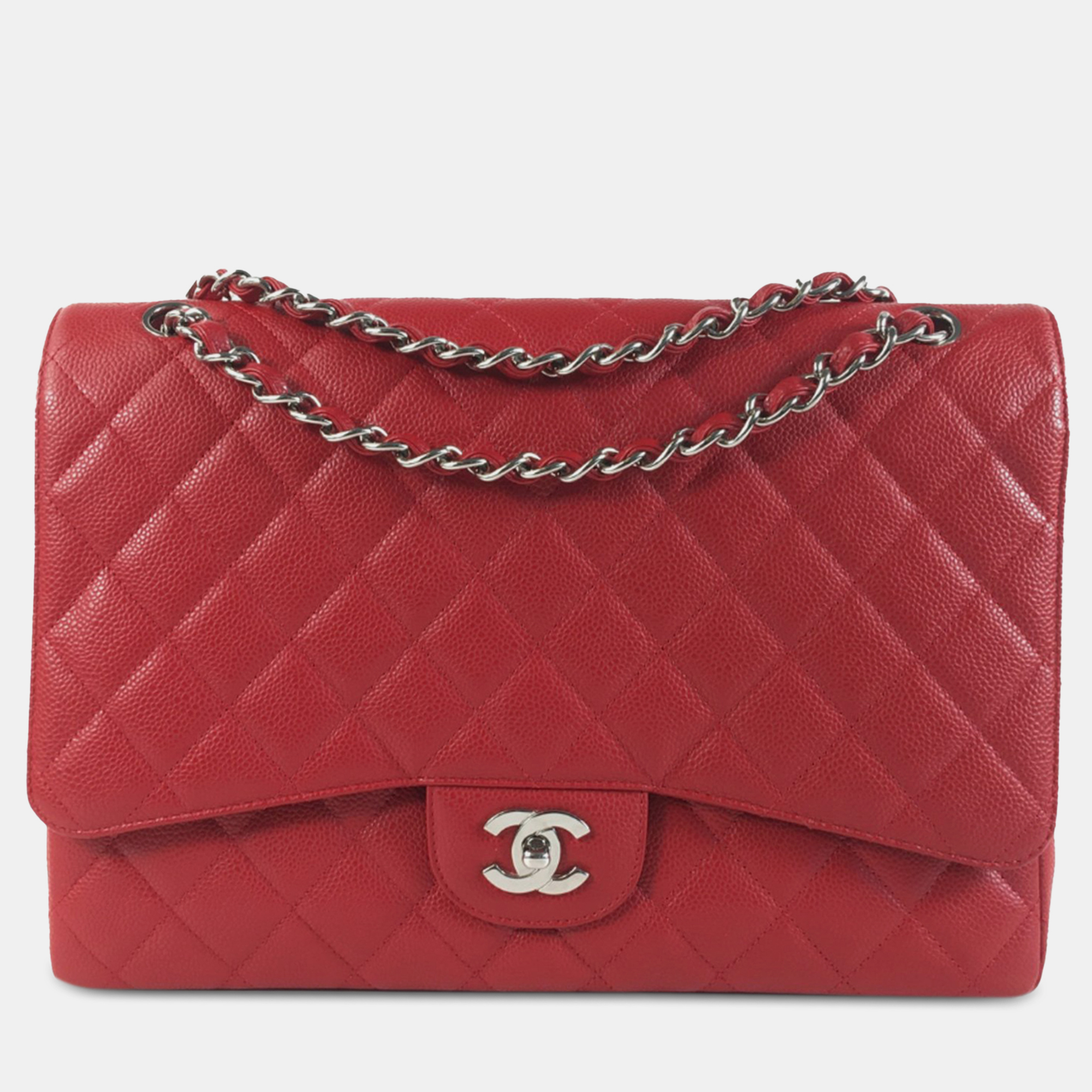 

Chanel Maxi Classic Caviar Single Flap, Red